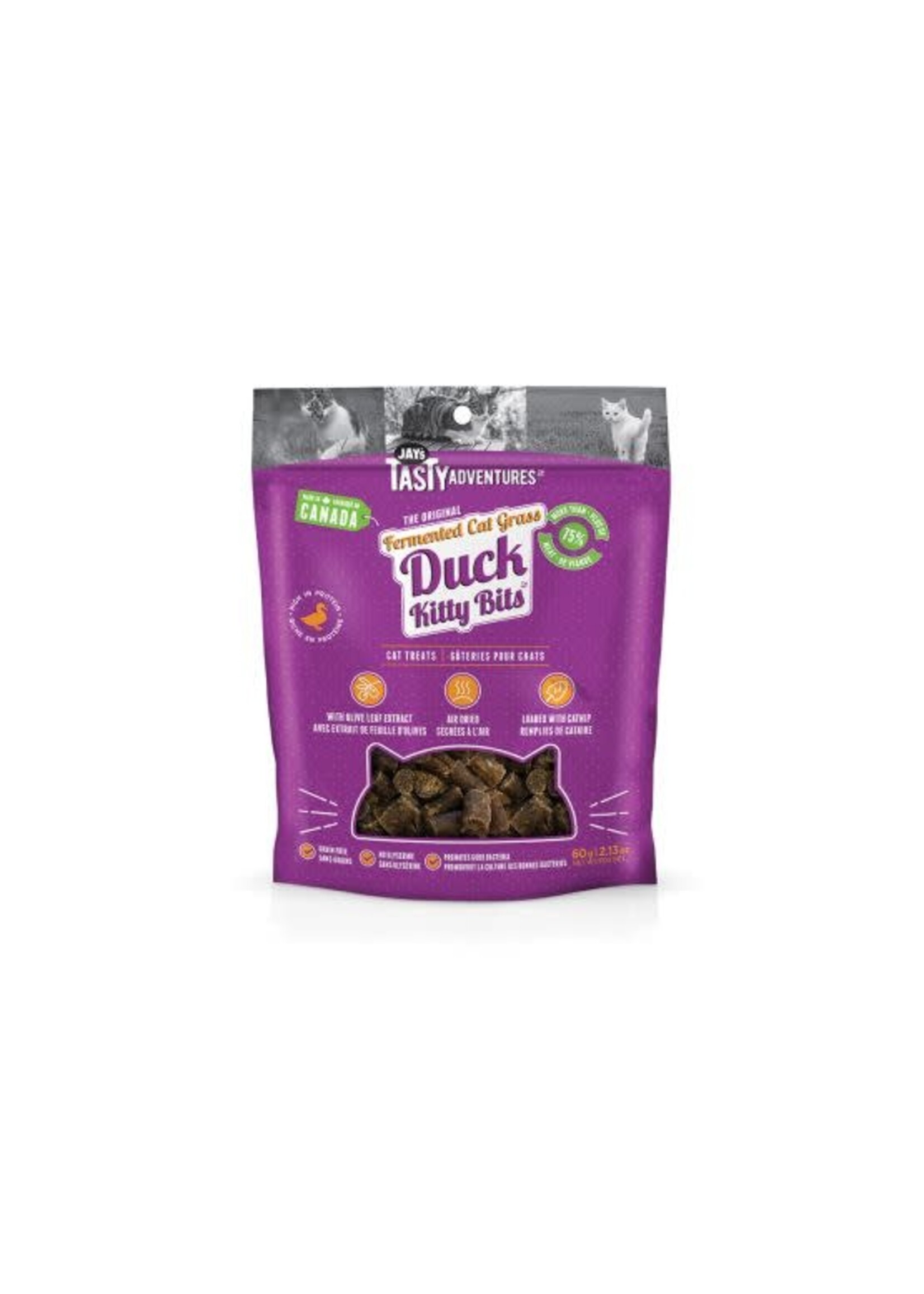 JAY'S JAY'S KITTY BITS, GÂTERIES FERMENTÉES POUR CHAT, CANARD 60gr (CS=12)