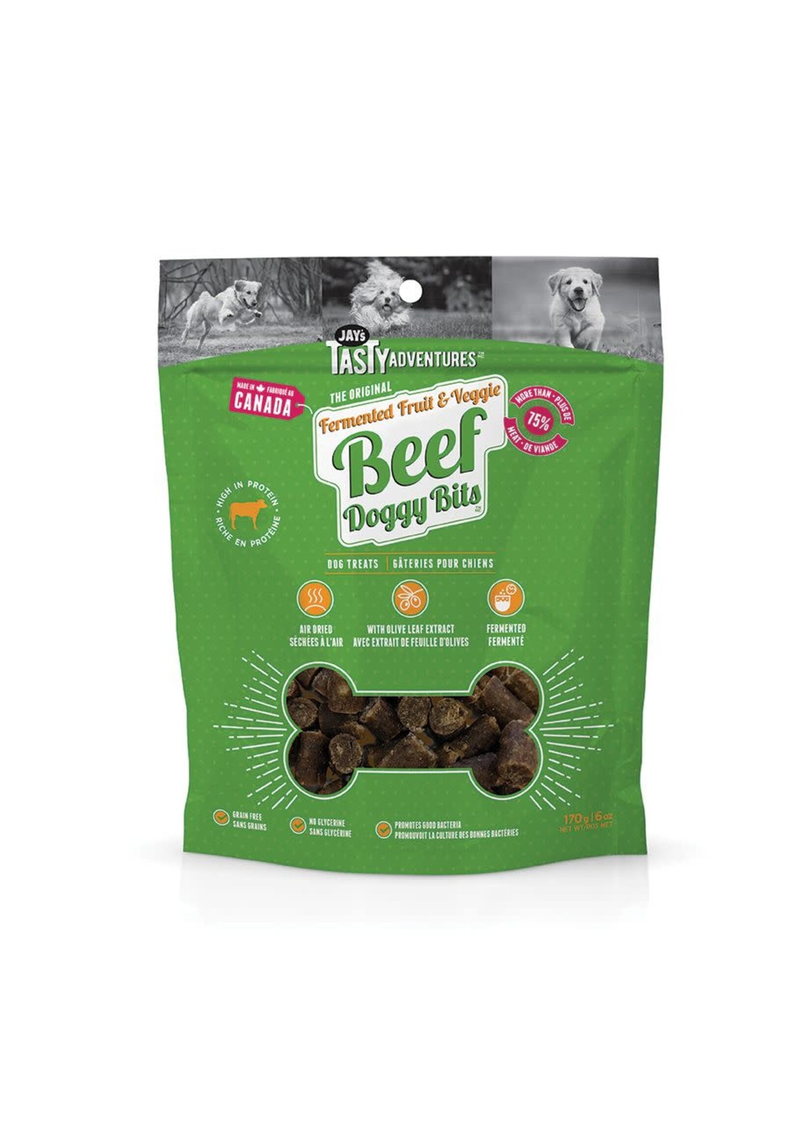 Jay's JAY'S TASTY, GÂTERIES FERMENTÉES POUR CHIEN, FRUITS & LÉGUMES BOEUF 170gr (CS=12)
