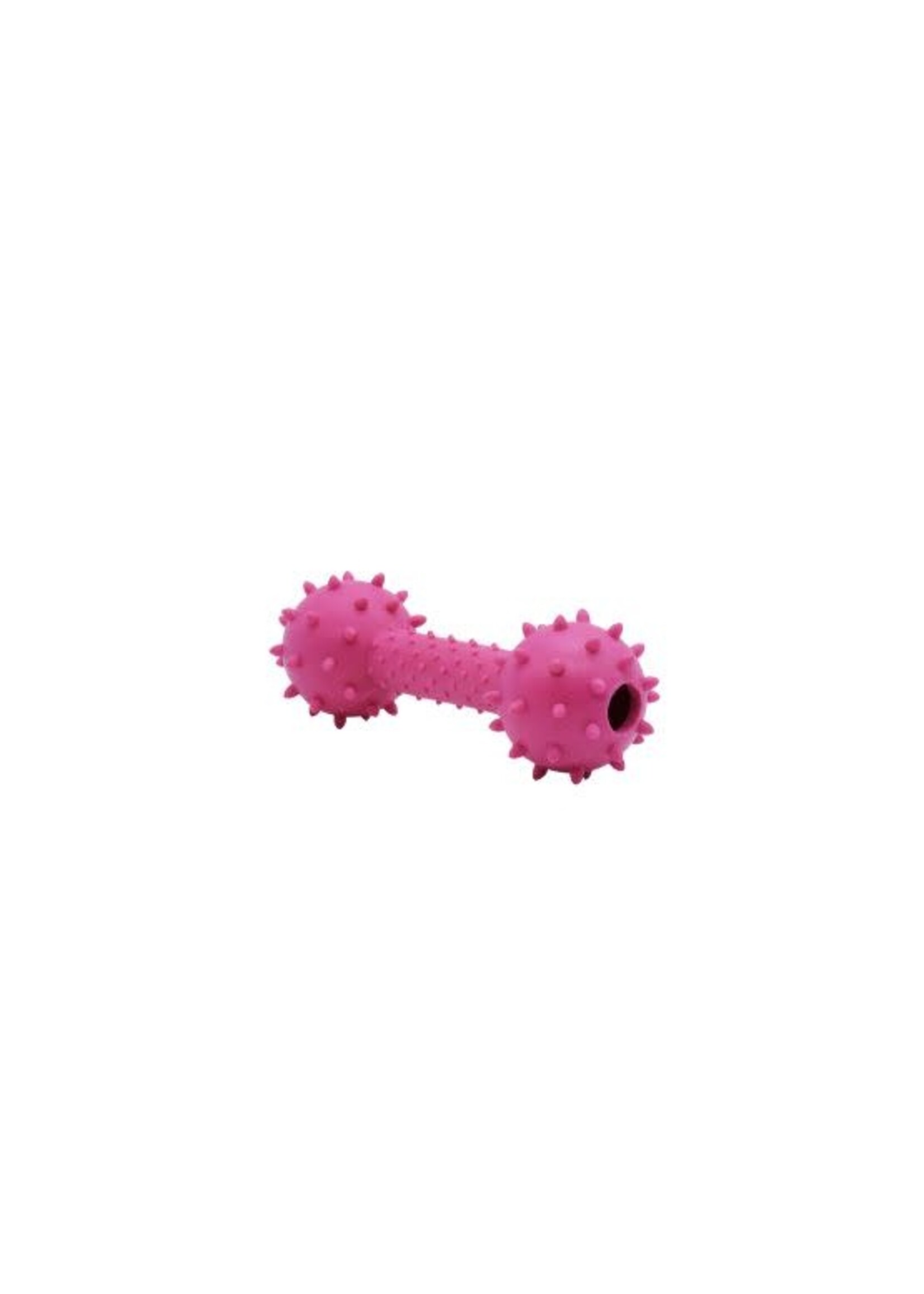 Bud'z Bud’z jouet en caoutchouc pour chien - haltère piquant, rose 14 cm