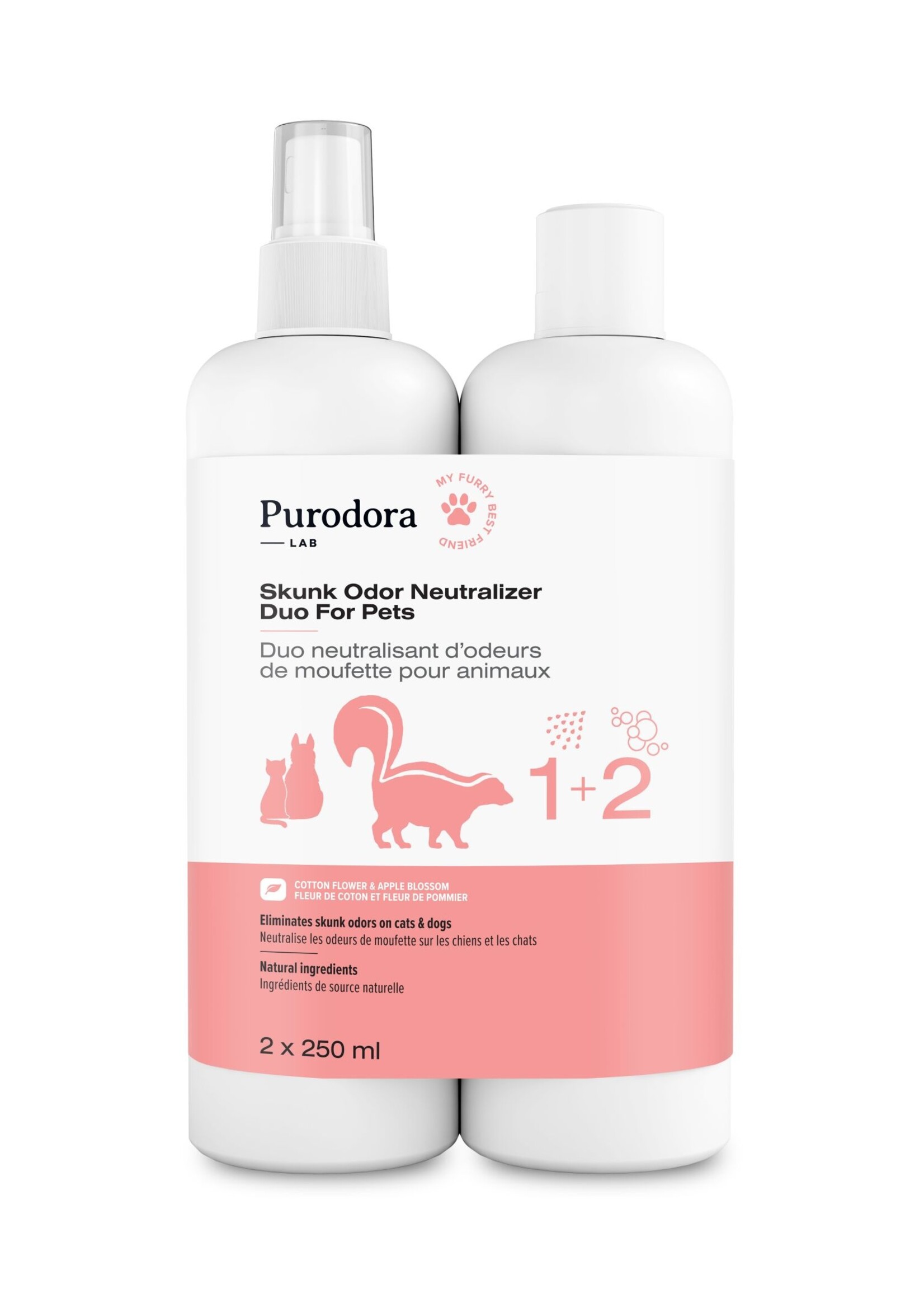 Purodora PURODORA LAB, DUO SHAMPOING ET NEUTRALISANT D'ODEURS DE MOUFETTE PQT 2x250ml