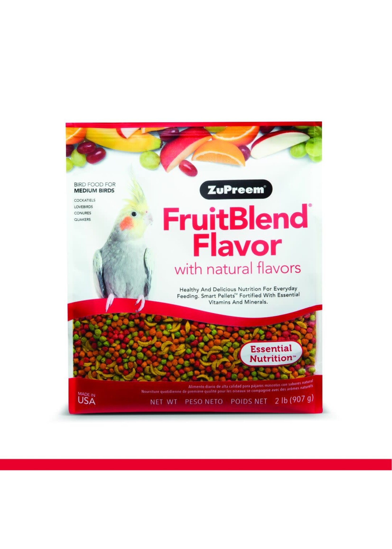Zupreem Zupreem "fruitblend" Nourriture Pour Cockatiel, Inséparables & Moyens Oiseaux 2lbs