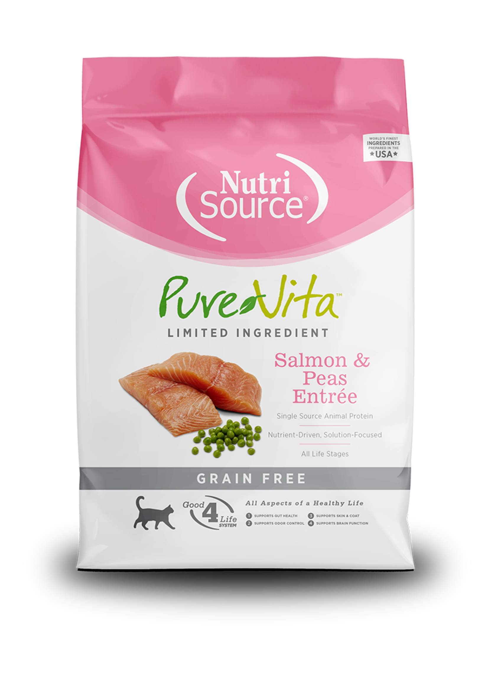 NutriSource PureVita sans grains nourriture sèche pour chat au saumon