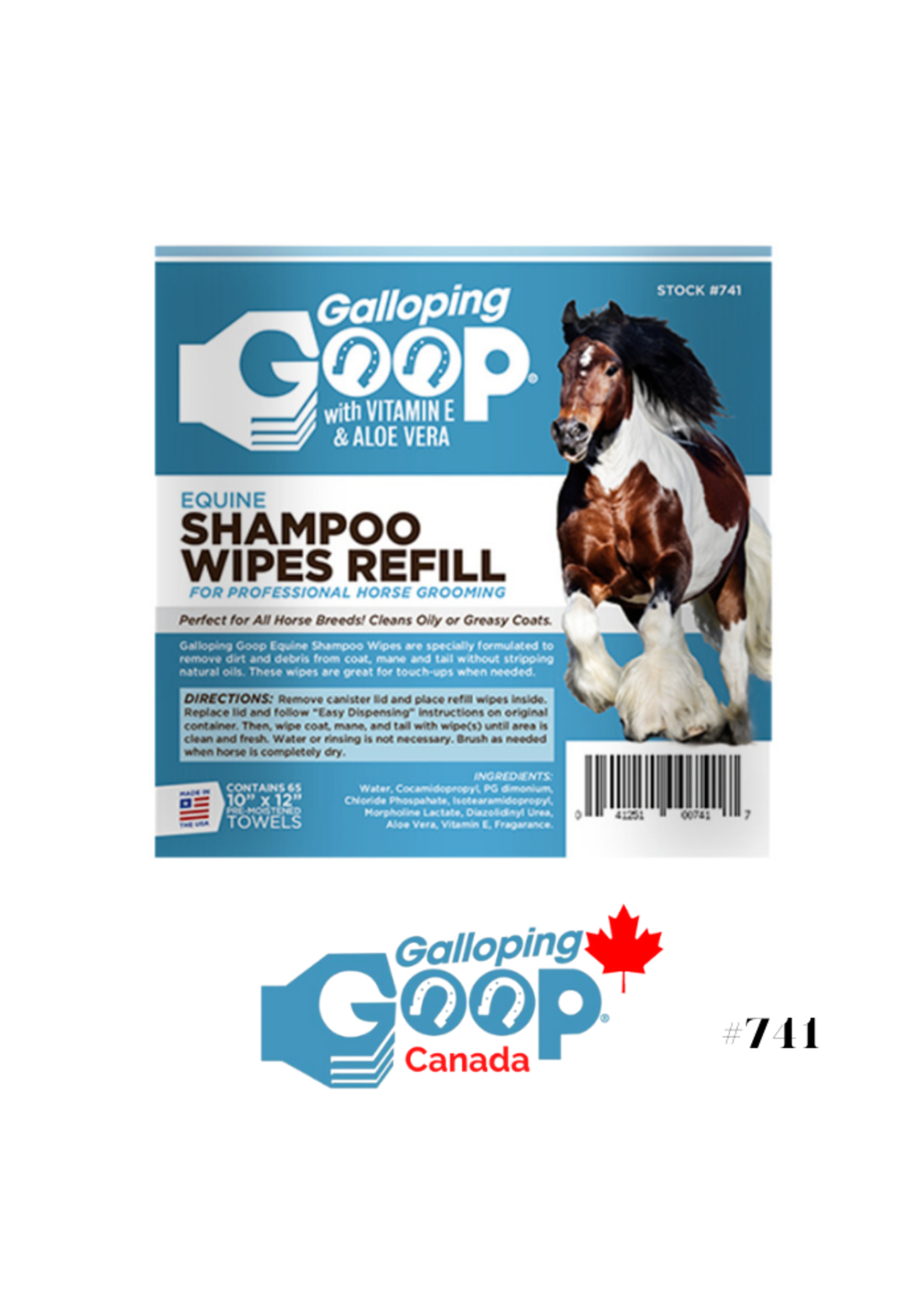 galloping goop Lingettes nettoyantes recharge (sac 150), galloping goop