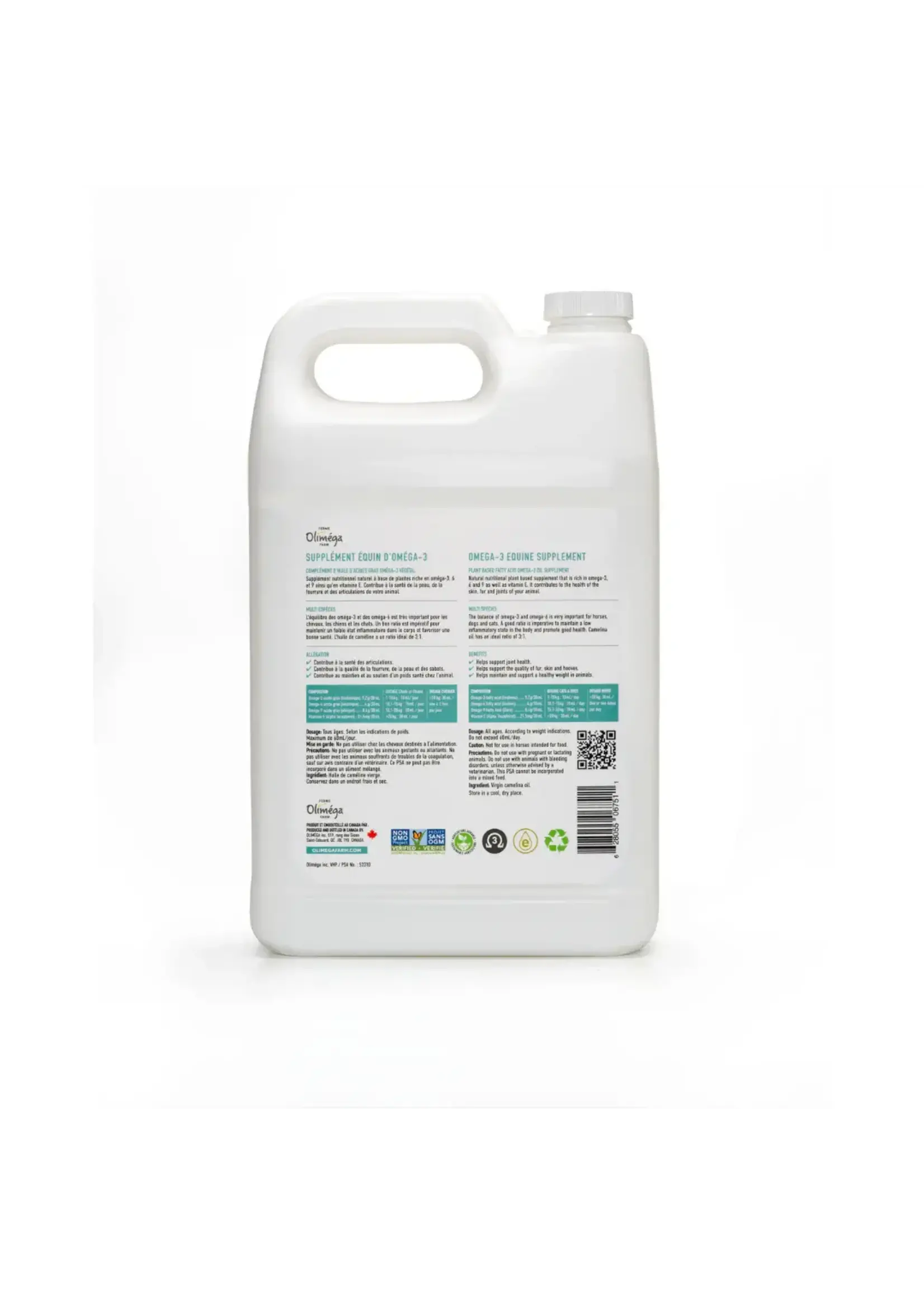 Olimega Huile de Cameline (Olimega) chevaux 4L avec pompe