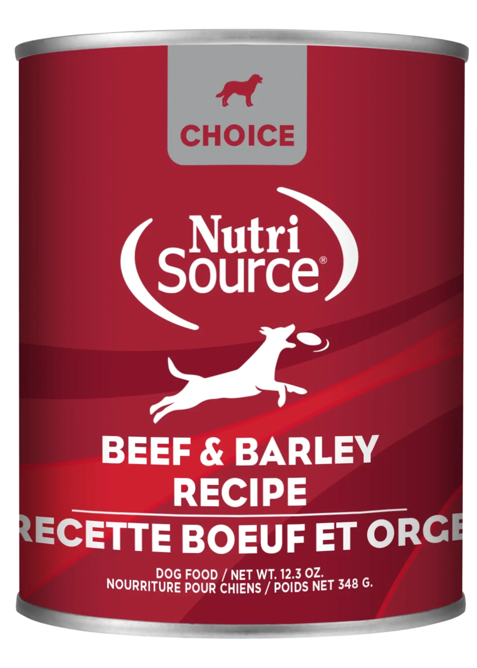 NutriSource Choice, conserve chien Boeuf & orge 349g