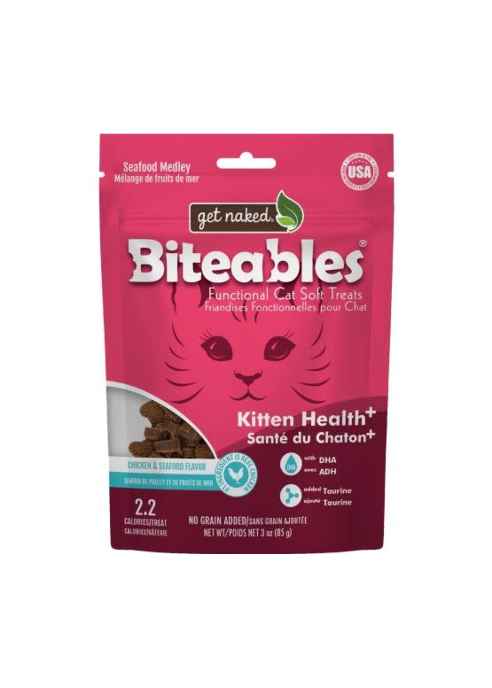 Bone-A-Mints GET NAKED "BITEABLES" CHATON EN SANTÉ PLUS, GÂTERIES TENDRES, SANS GRAINS 3oz (CS=6) **