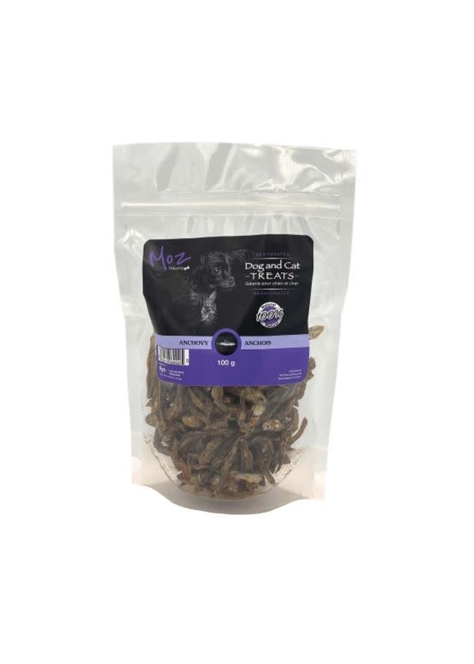 1st moz MOZ PET GÂTERIES DÉSHYDRATÉES POUR ANIMAUX - ANCHOIS 100gr (CS=25)