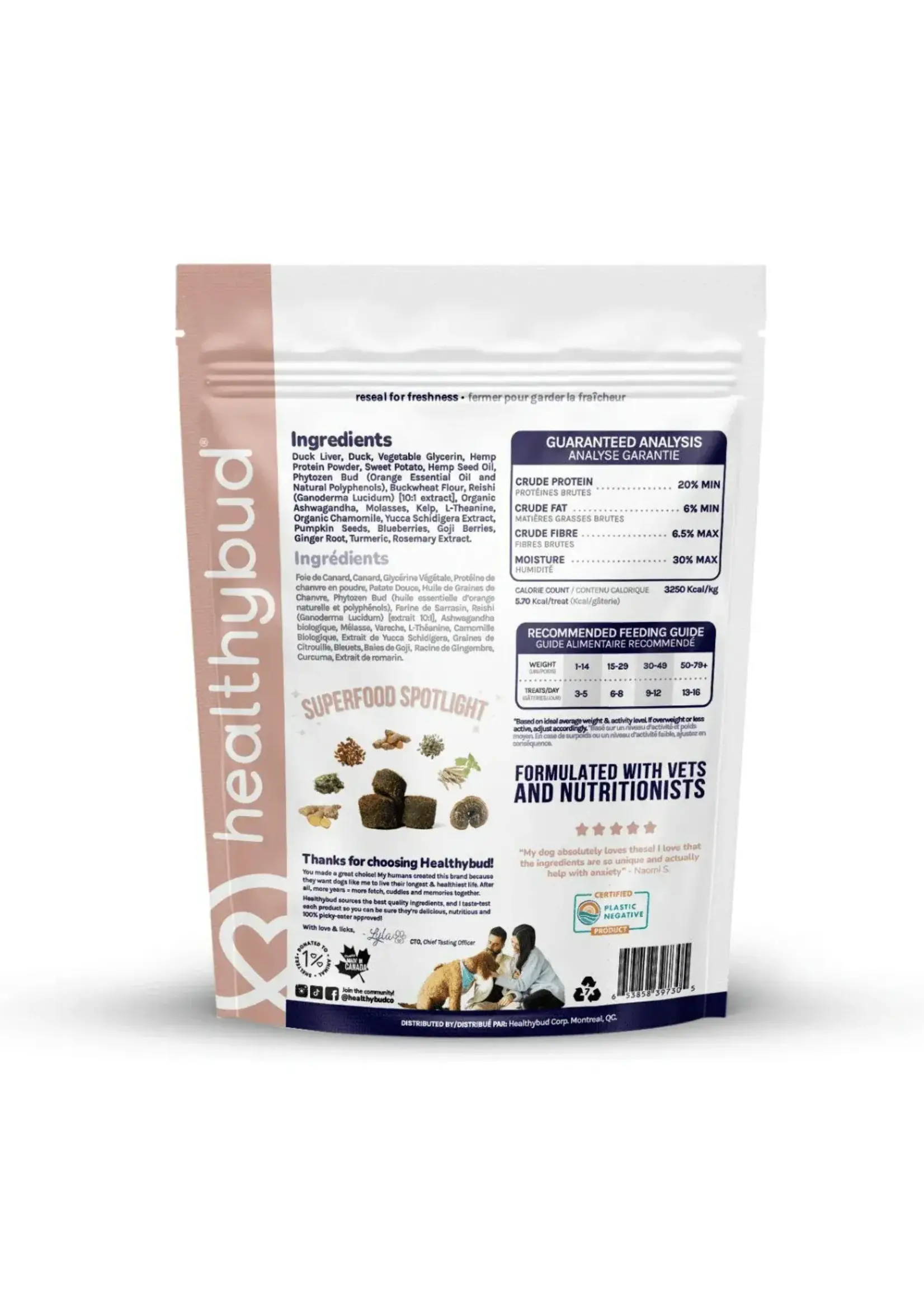 Healthy bud HB effet calmant au canard, 130 g