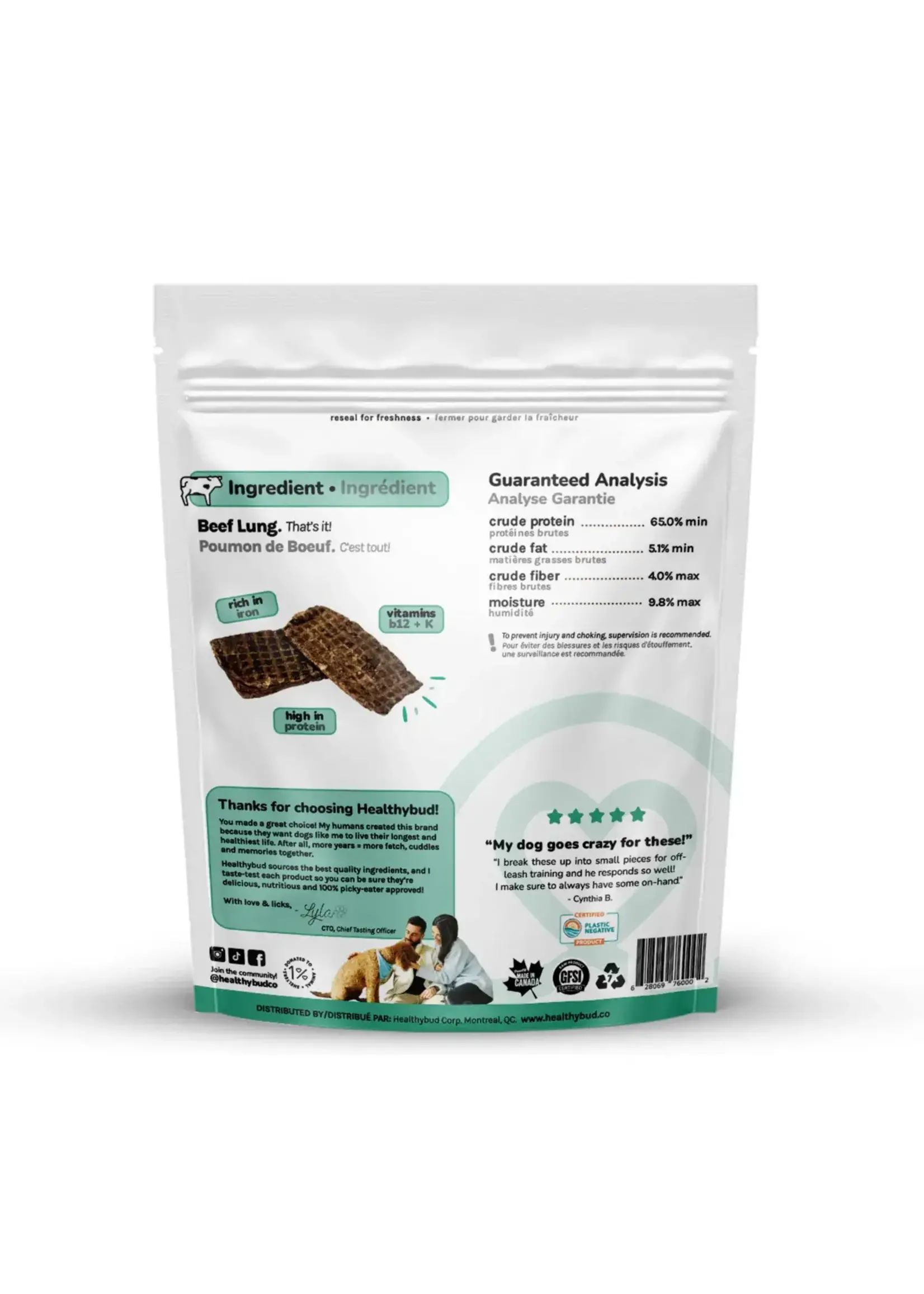 Healthy bud Healthybug Poumon boeuf 60g