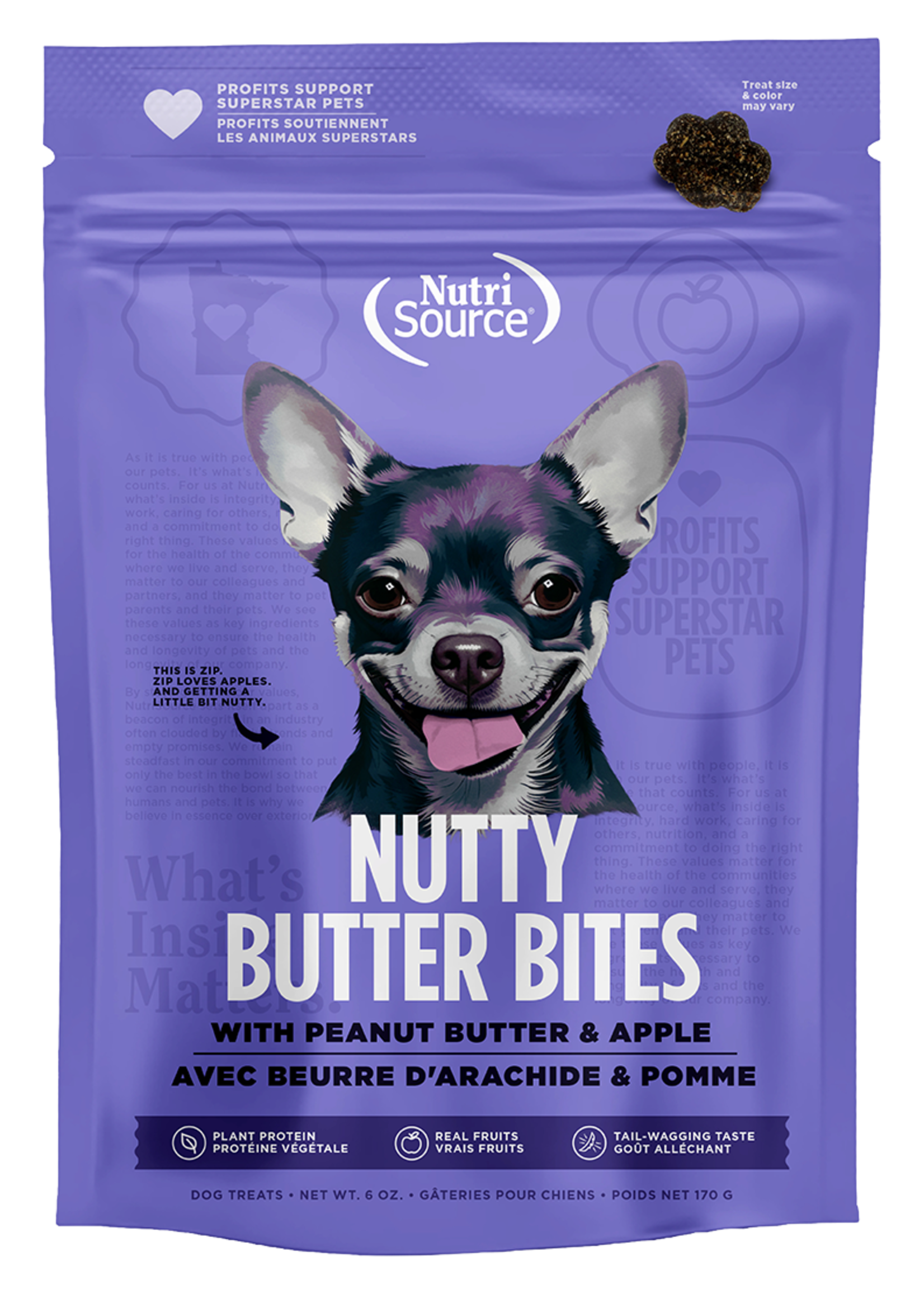 NutriSource NS Nutty butter bites pomme & arachide 170 g