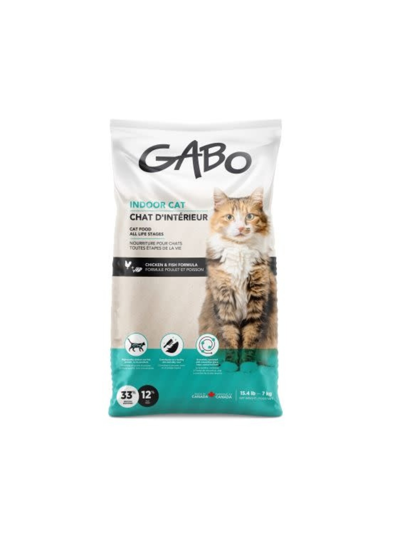 GABO Gabo Nourriture Pour Chat & Chaton, Tout Stade De Vie - Chat D'intérieur, Poulet Et Poisson 15.4 Lb