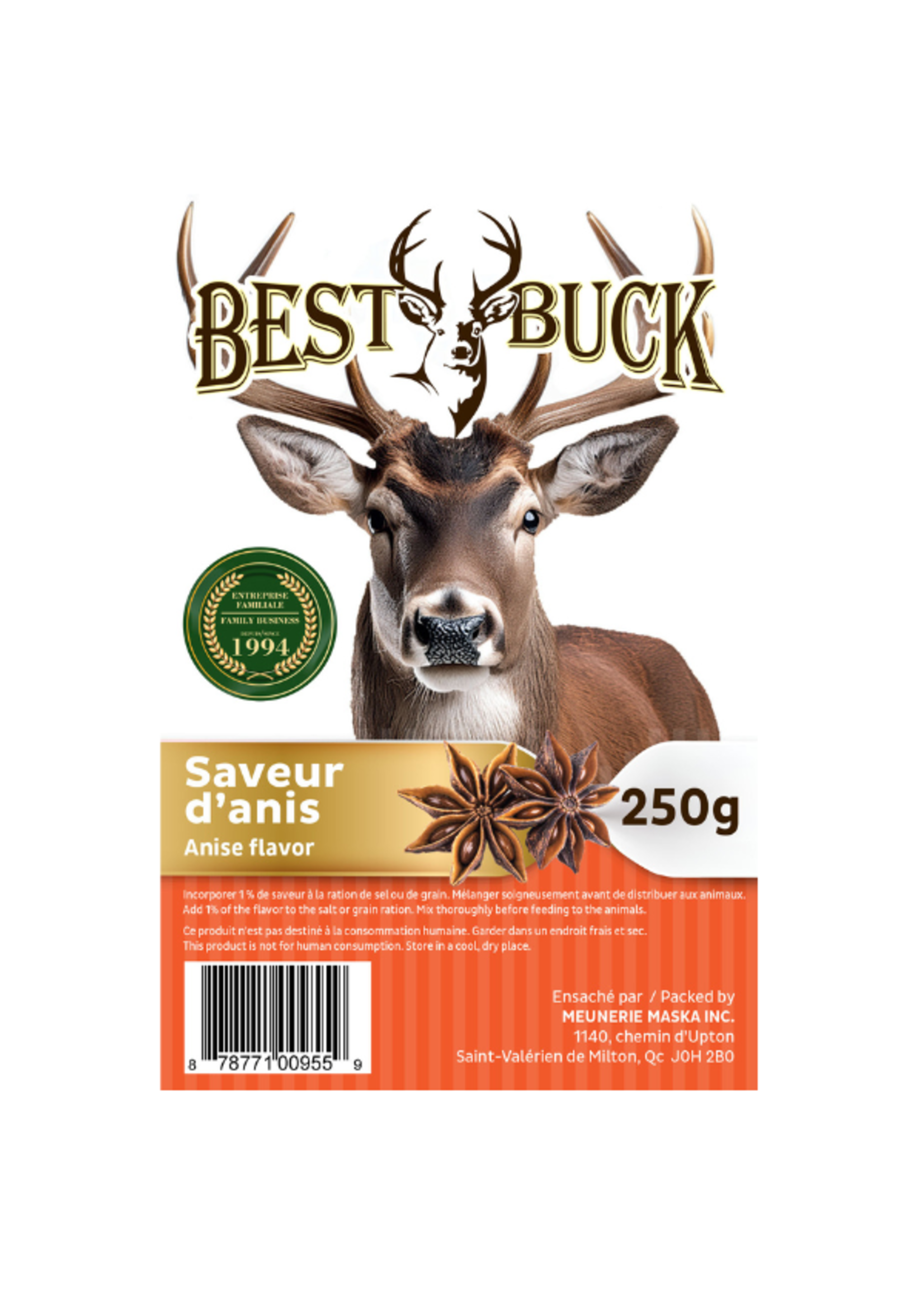 Maska Select Saveur d’anis pour grain ou saline | Chasse | Best Buck 250 gr