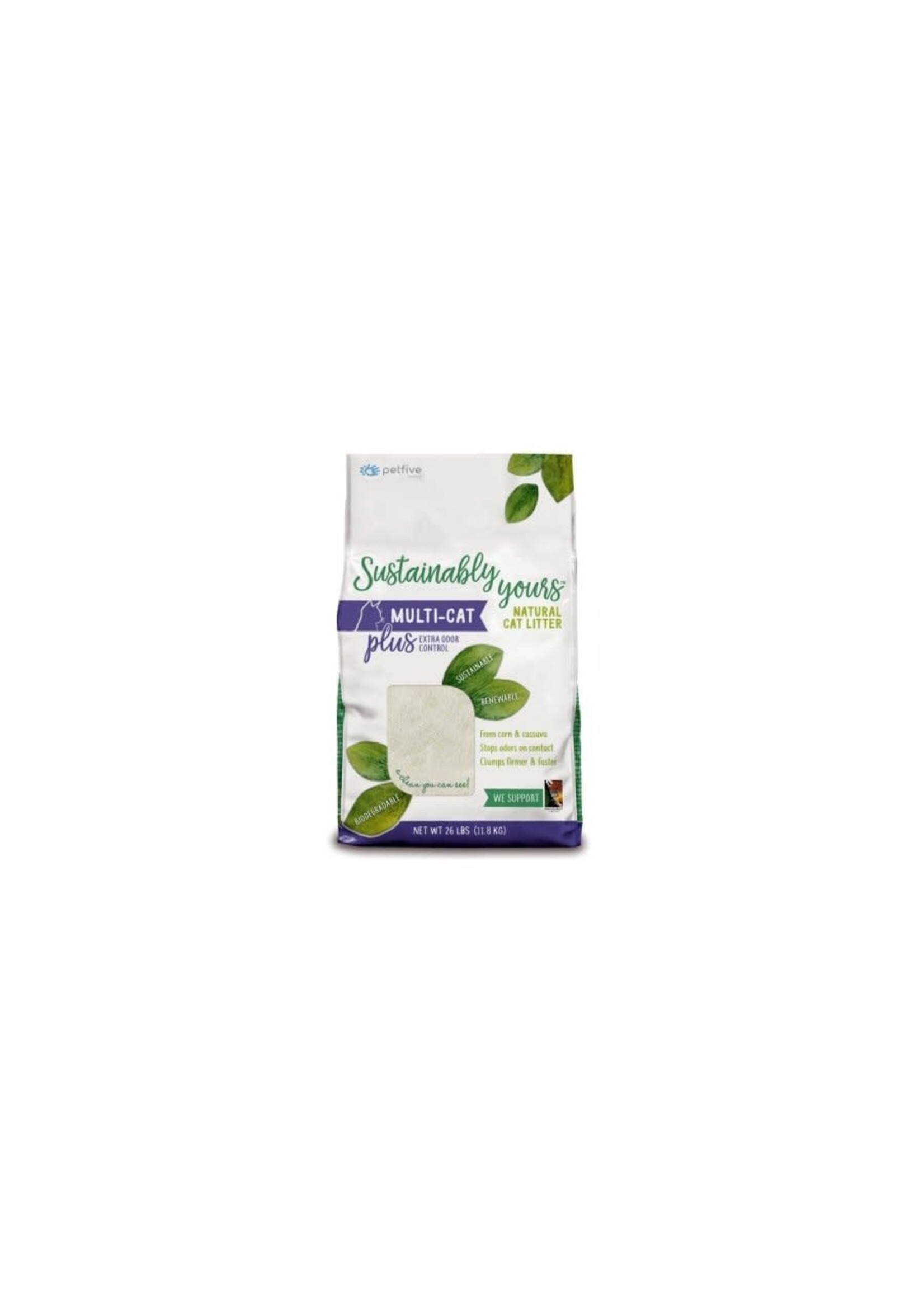 Subtainably yours Sustainably yours litière agglomérante biodégrable multi cat plus 26 lbs