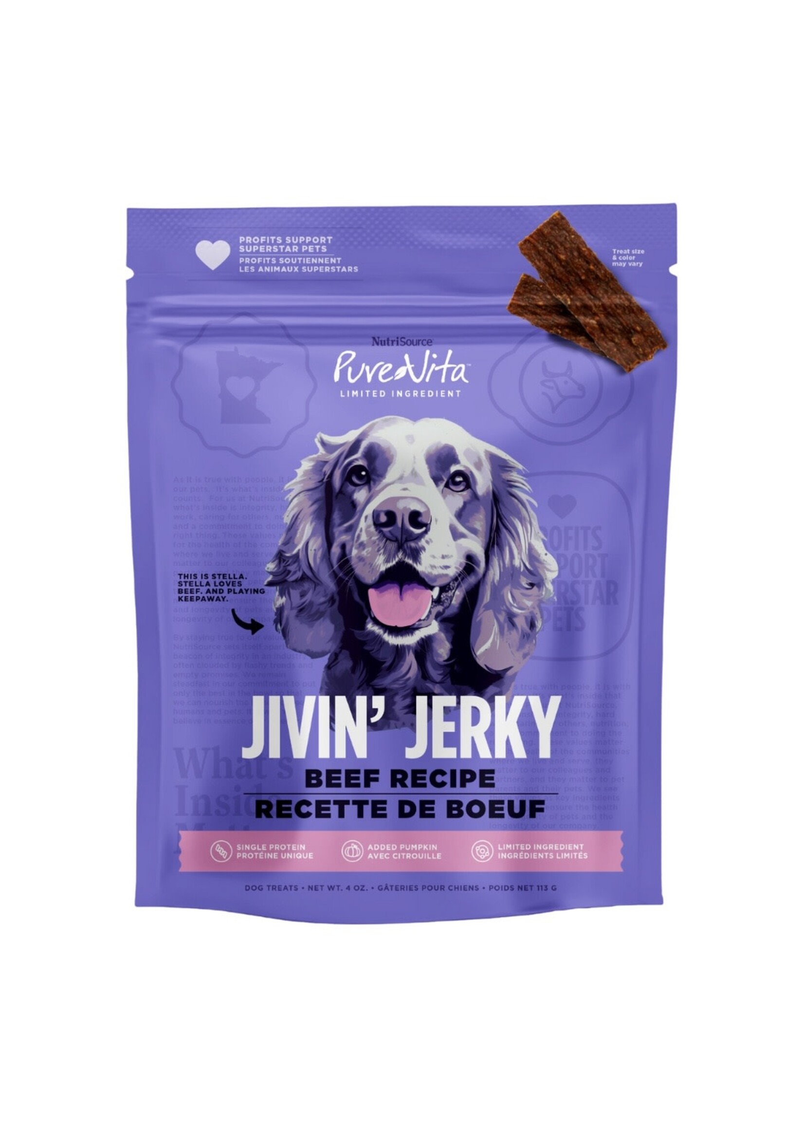 NutriSource PureVita Gâteries à la viande séchée