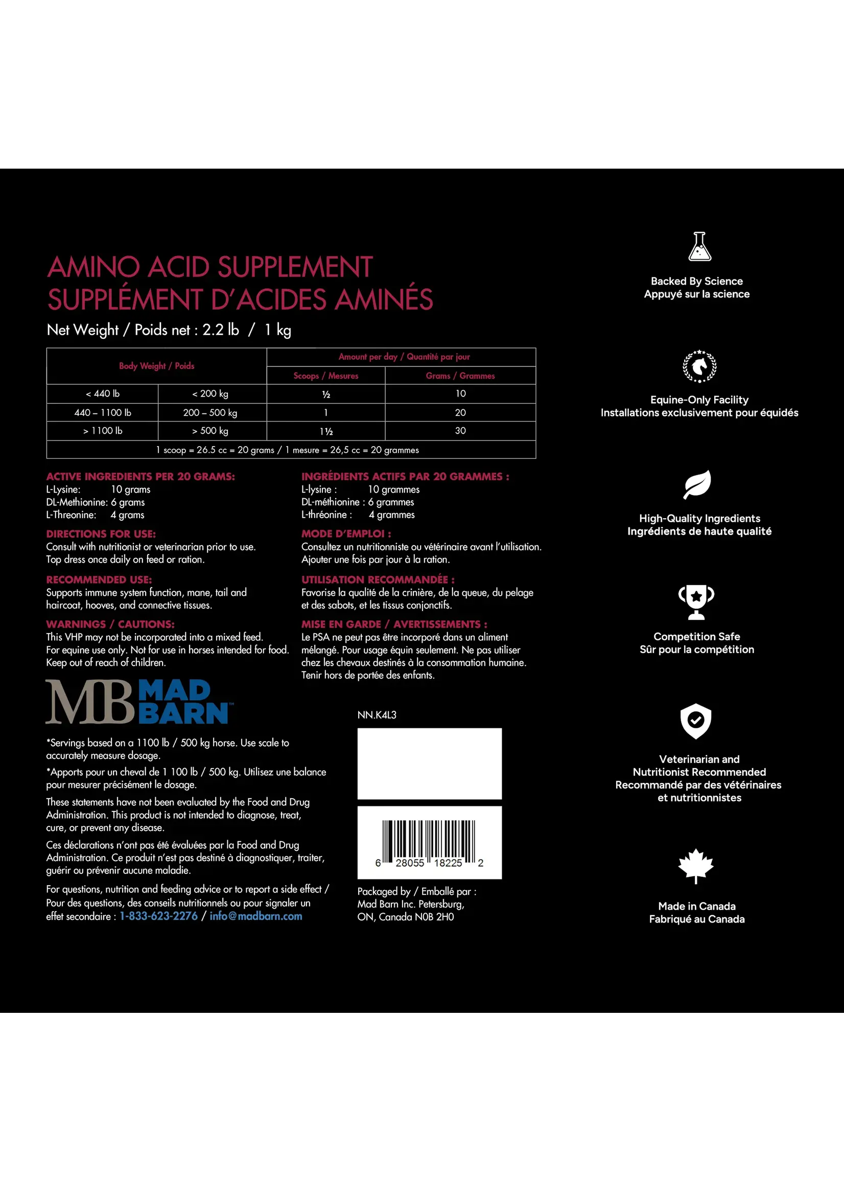 Mad Barn MB Three Amigos (Lys, Met, Thr) 5 kg