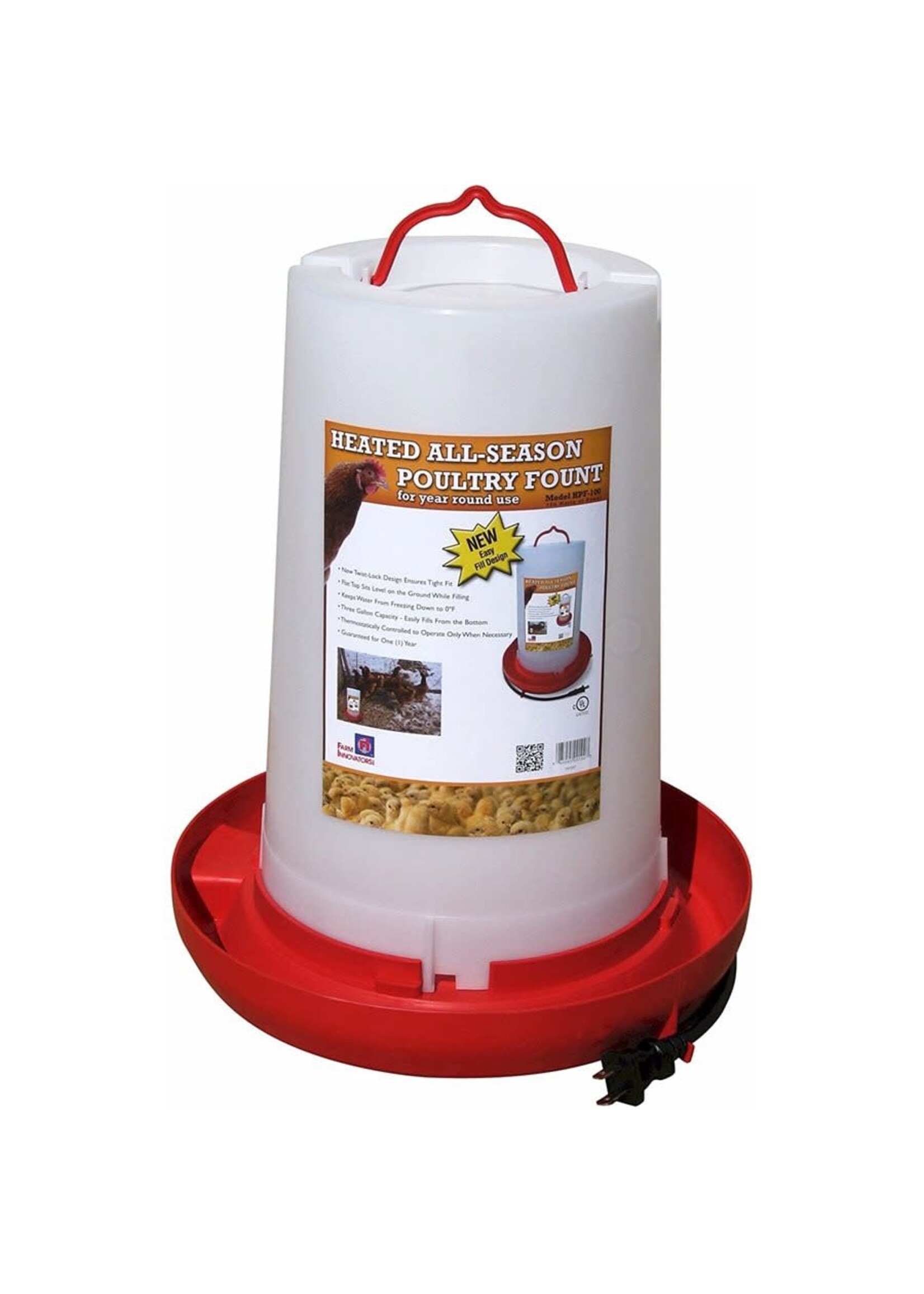 Farm Innovators Abreuvoir chauffant volaille 12 L, 100W
