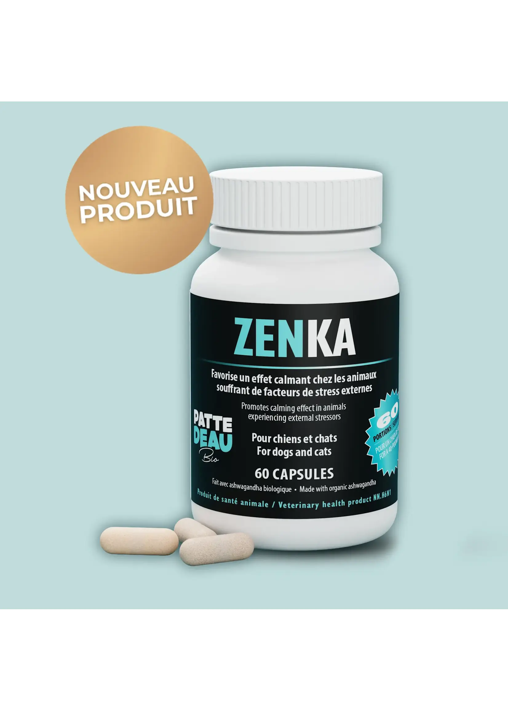 Pattedeau Bio Patte d’eau Zenka. 60 capsules