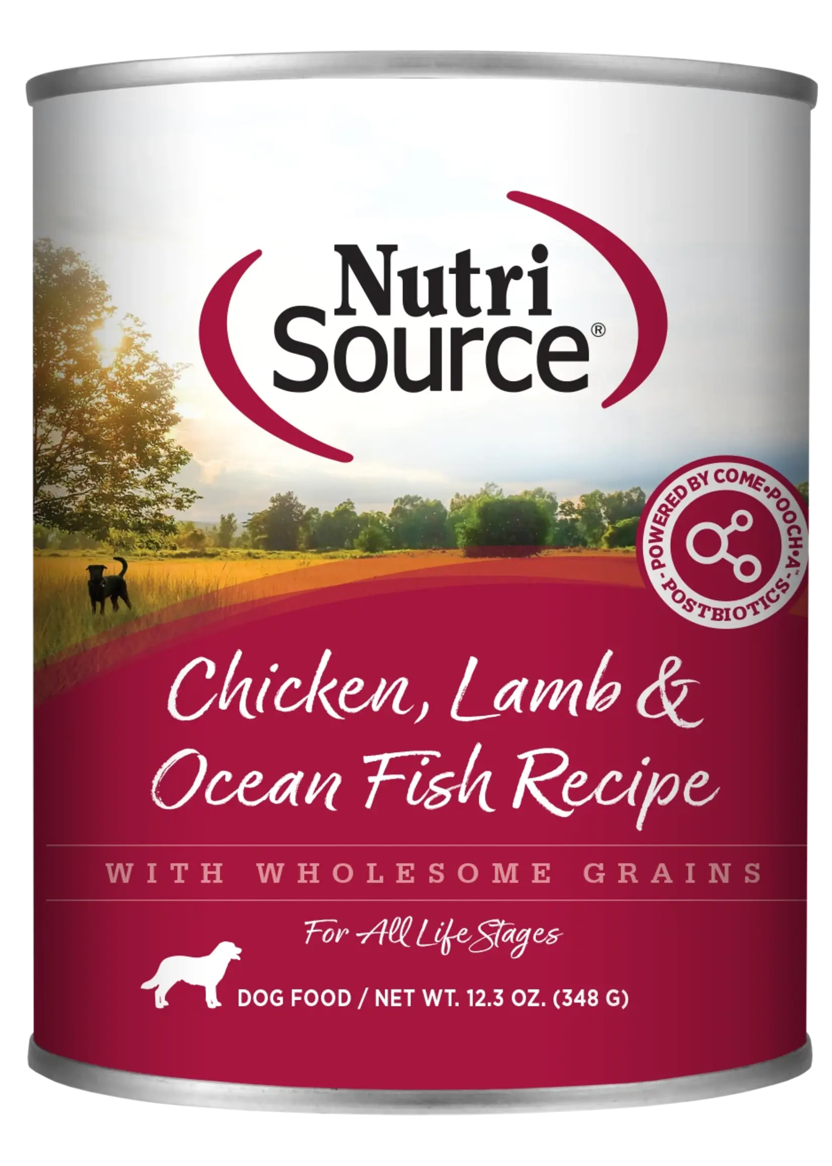 nutri source NS®️conserve chien Poulet, Agneau et Poisson 348g