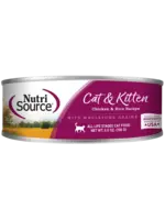 nutri source Ns®️Conserve Chat/chaton Poulet & riz , pâté, 155g