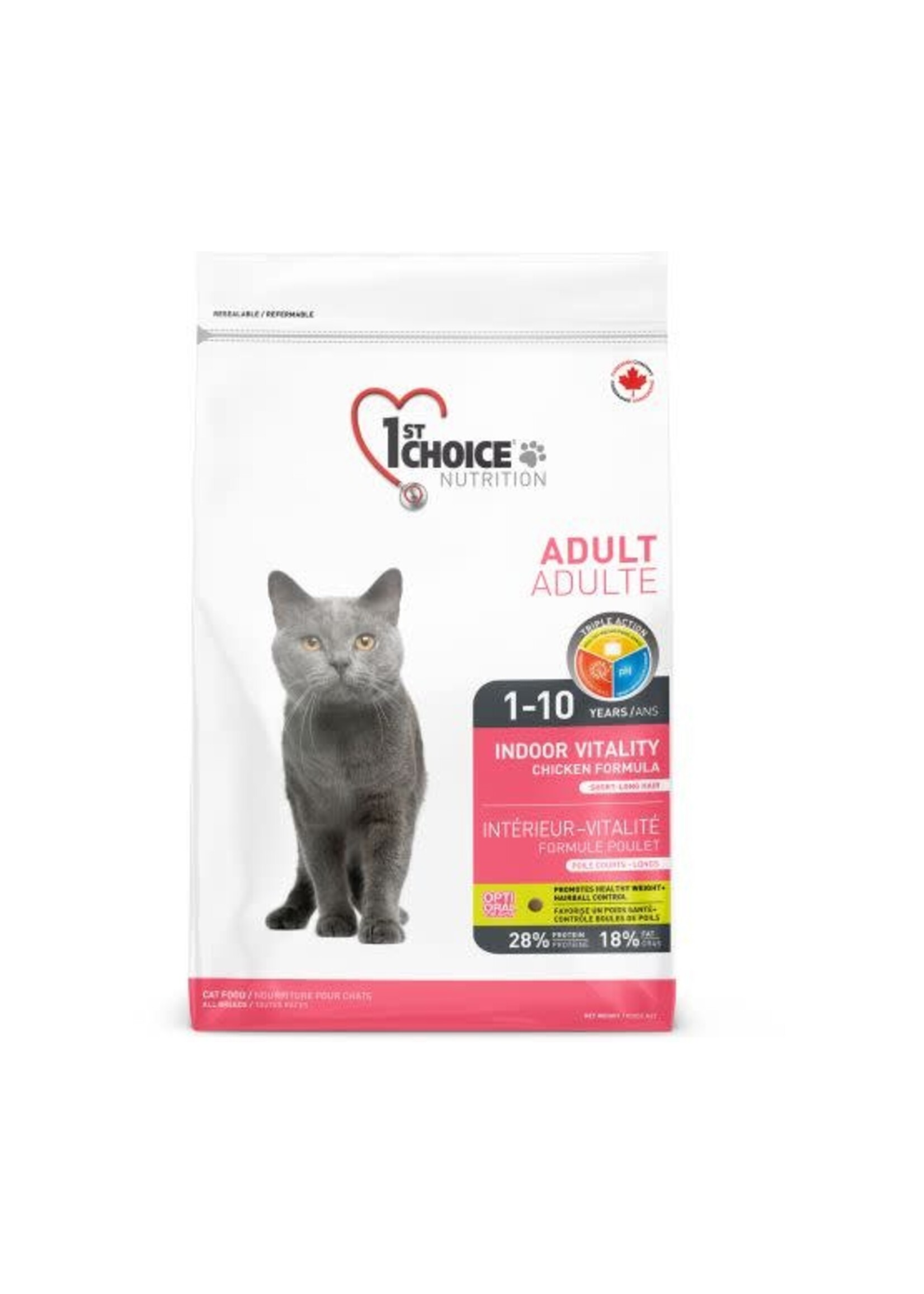 1st choice 1st Choice Nourriture Pour Chat, Intérieur Vitalité - Poulet 5,44kg
