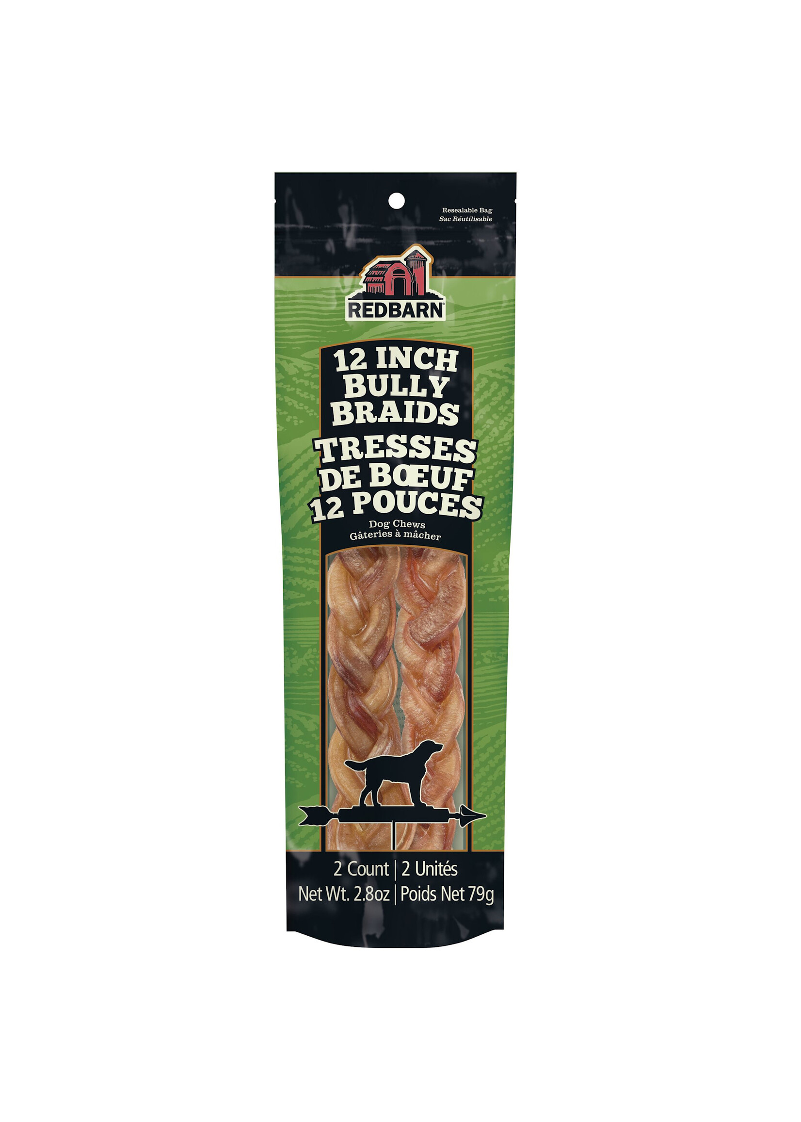 REDbarn Redbarn Tresse De Boeuf 12" Pour Chien, Sac De 2 Unités