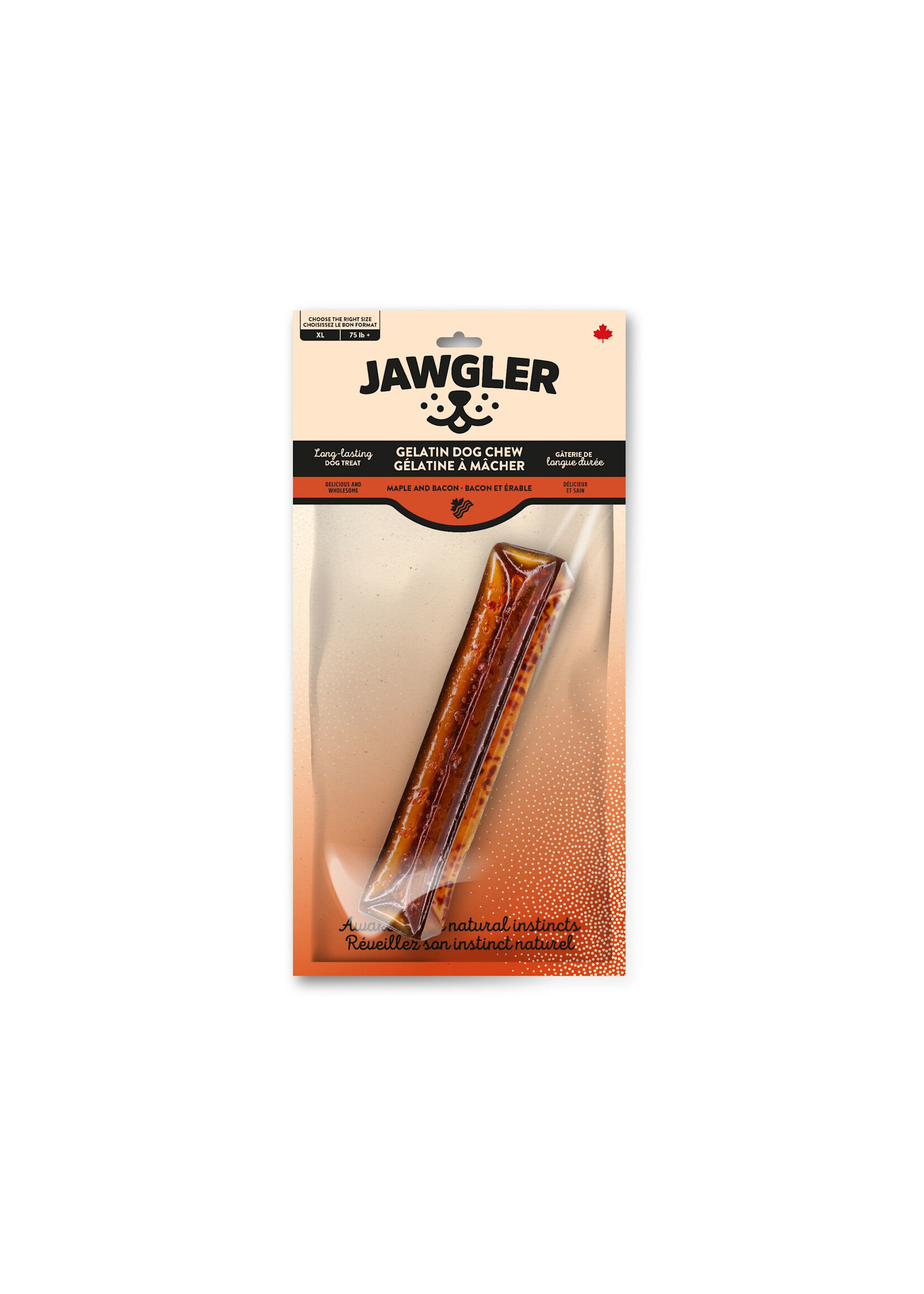 Jawgler Jawgler Gâterie De Gélatine à Mâcher - Bacon & érable, Très Grand