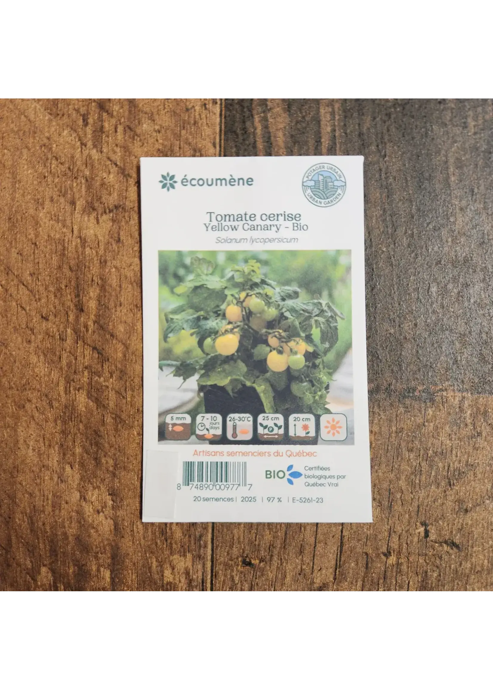 les jardins d'écoumene Tomate cerise  Yellow Canary- Bio (20 semences)