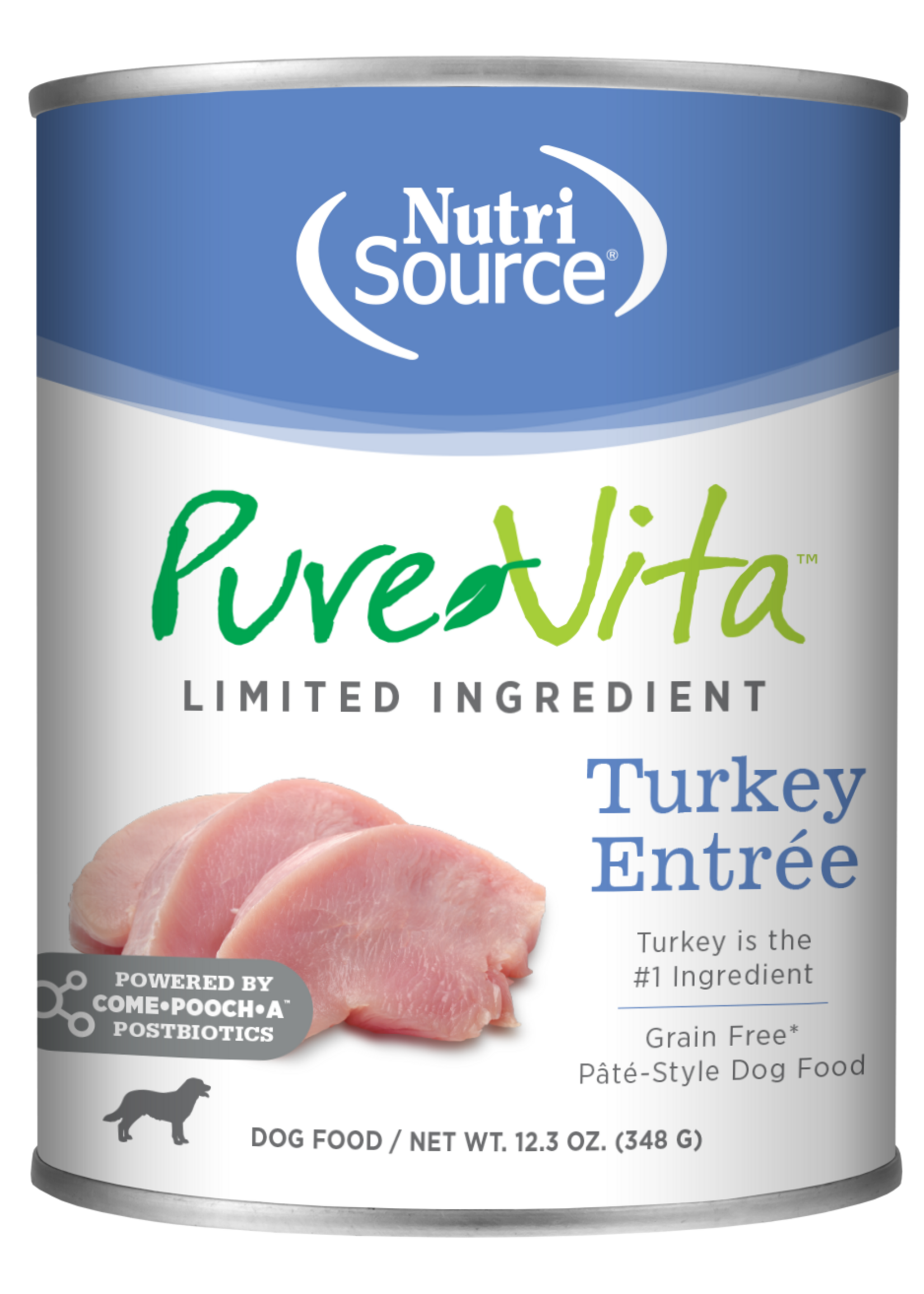 nutri source PV®️Entré dinde, Nourriture humide pour chiens à ingrédients limités 348g