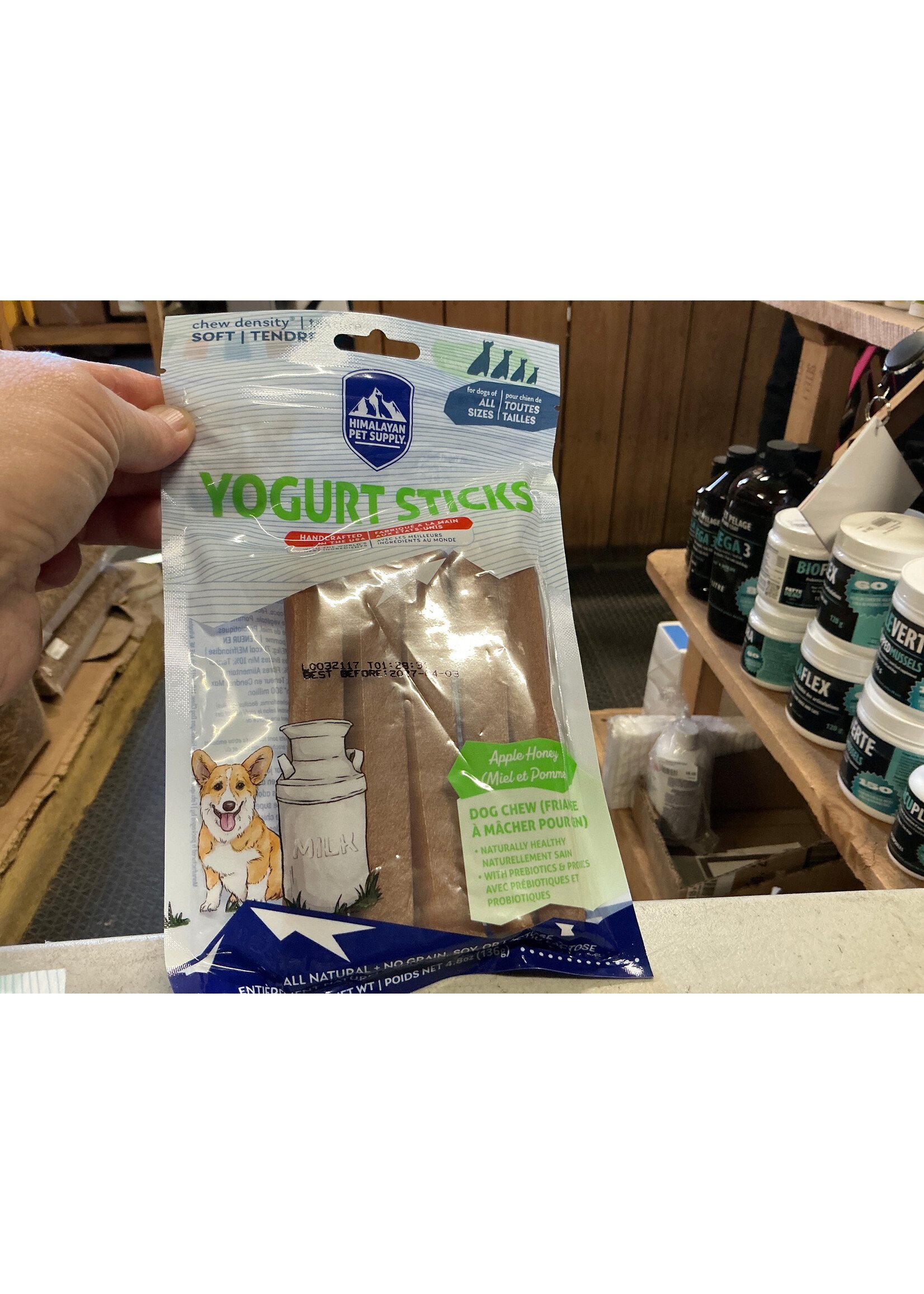 Himalayan pet supply Bâtonnet au yogourt Himalayan, santé bien être-pommé et miel