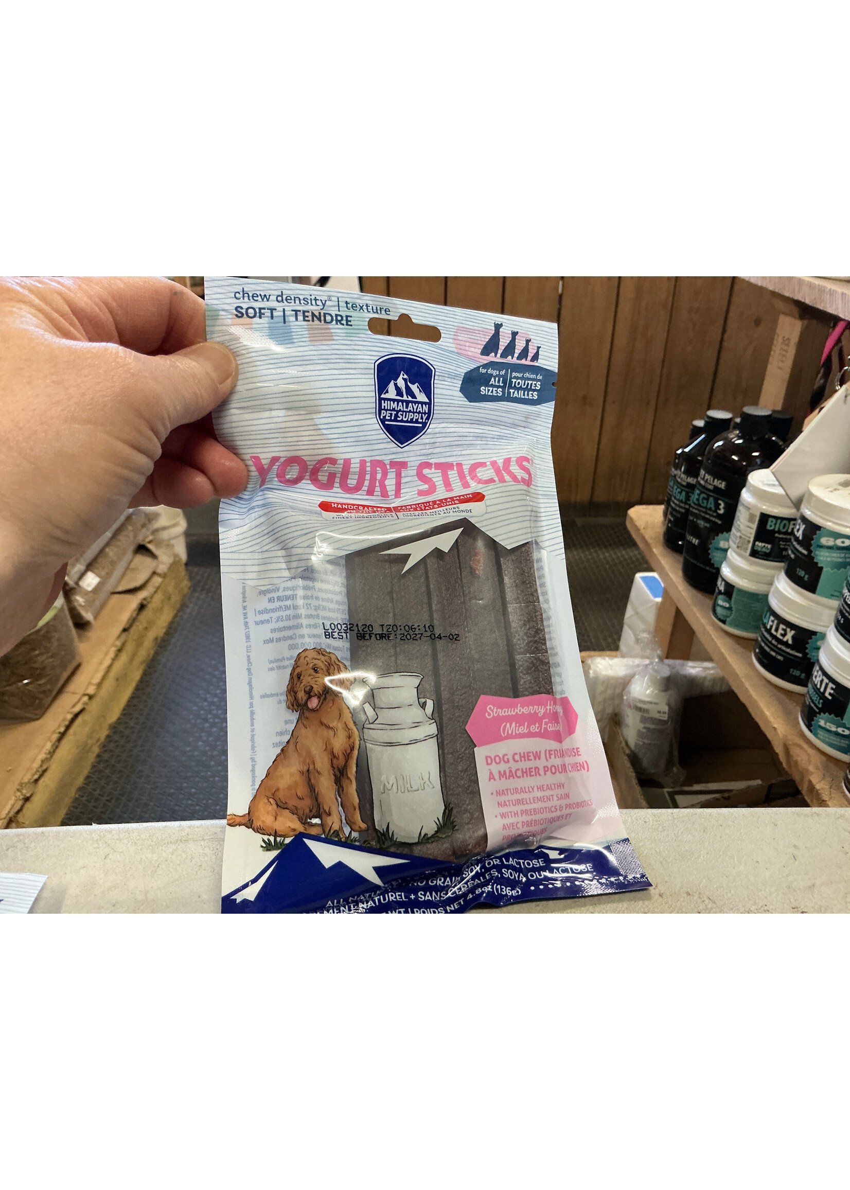 Himalayan pet supply Bâtonnets au yogourt Himalayan, santé et bien-être, Fraise +miel