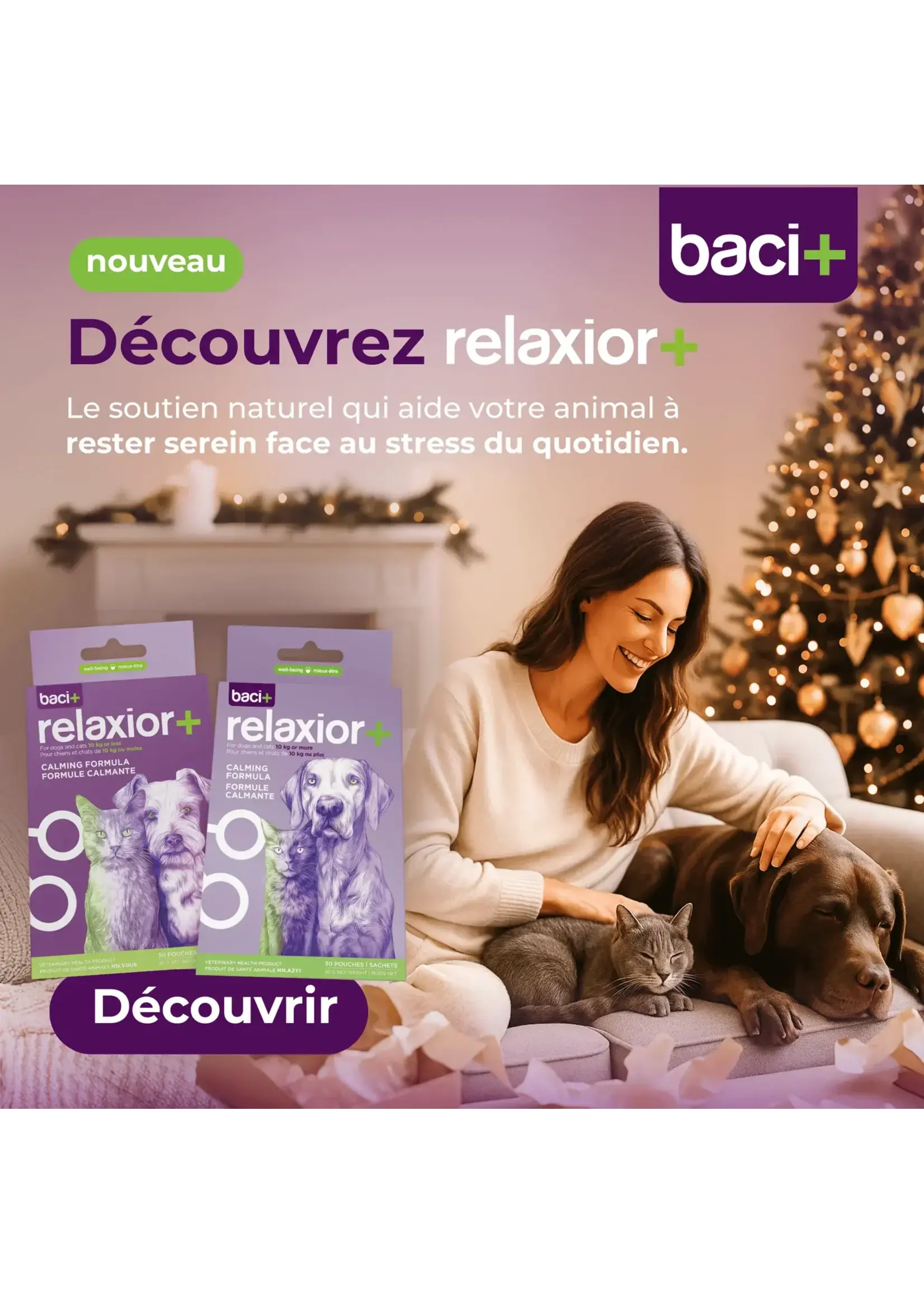 Baci+ Relaxior+ chien ou chat de 10 Kg et plus, 30 g