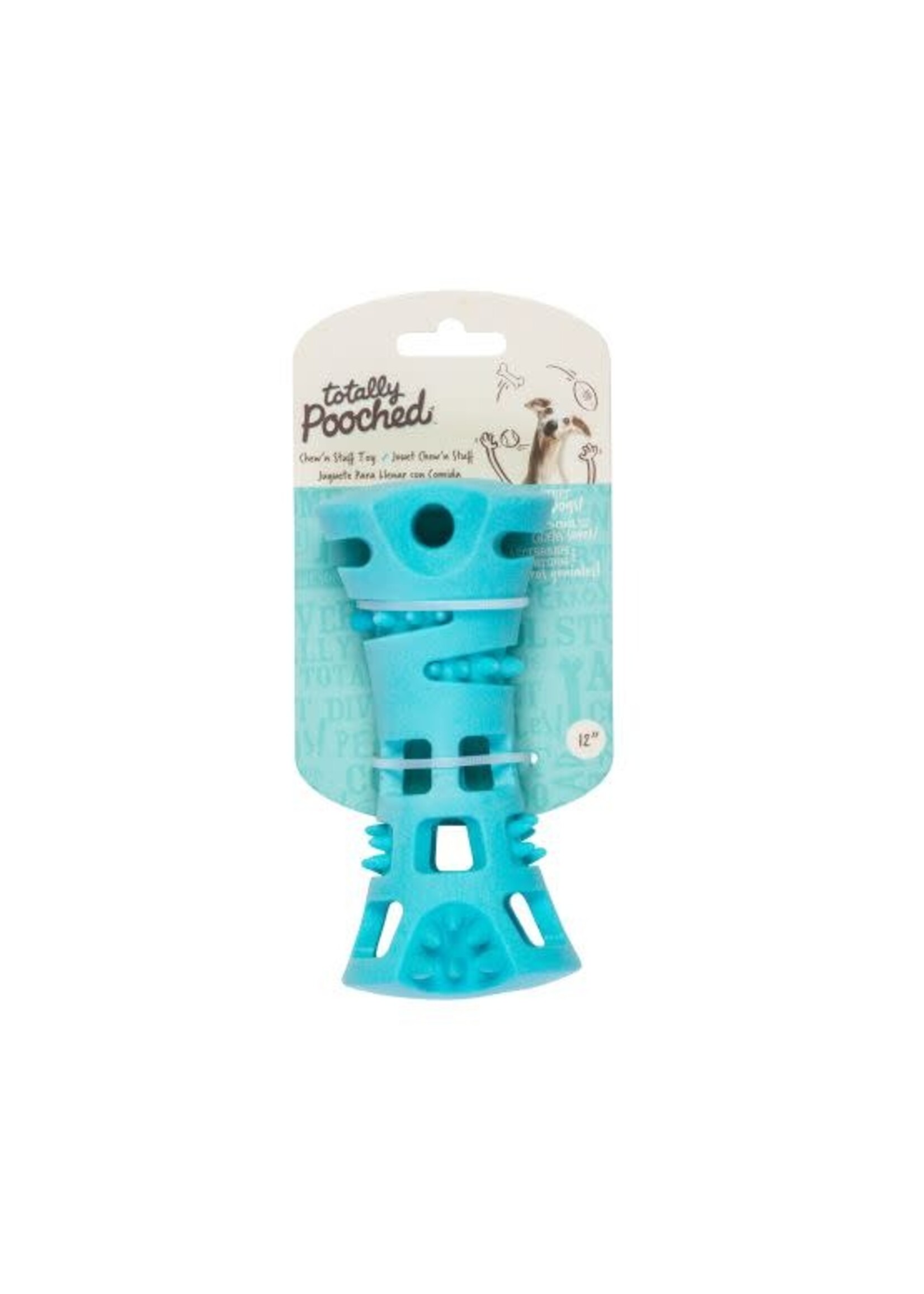 Messy Mutts Messy Mutts "totally Pooched, Chew N' Stuff" Jouet En Caoutchouc Pour Chien - Os 6" Bleu