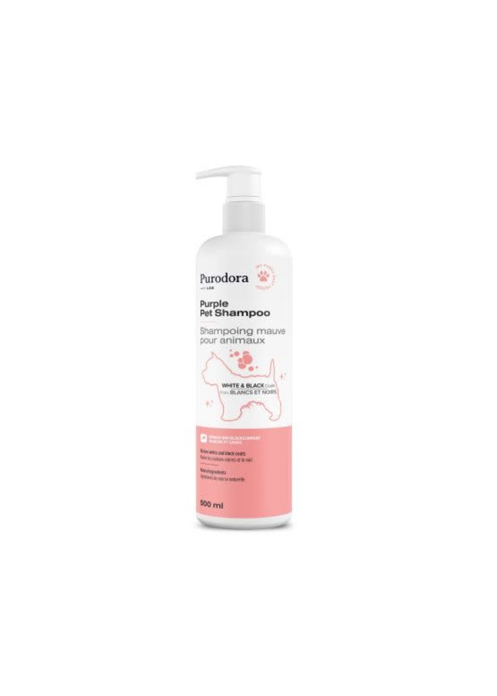 Purodora Purodora Lab, Shampoing Mauve Pour Chien à Poil Blanc Ou Noir 500ml
