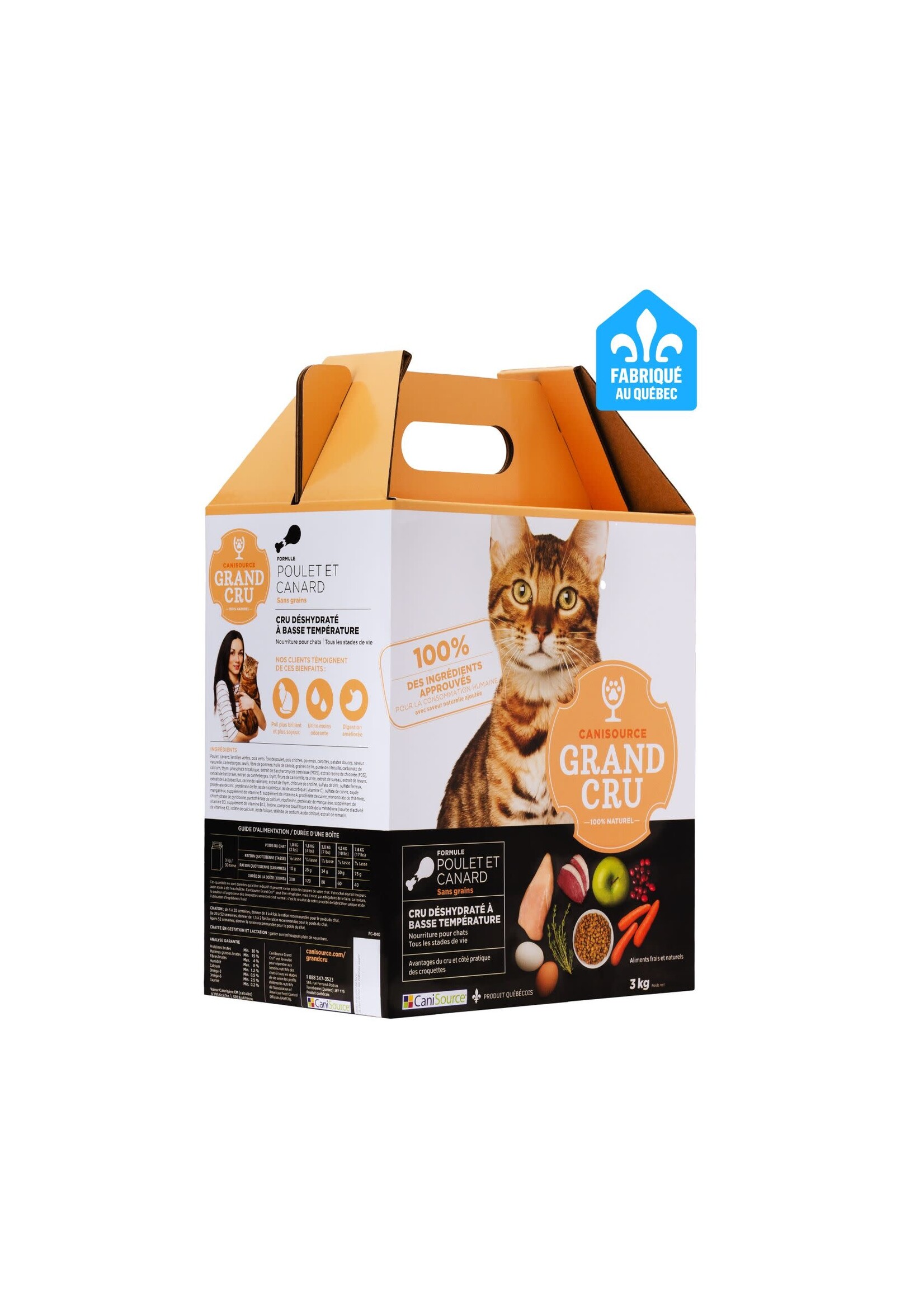 Canisource Canisource Grand Cru Nourriture Pour Chat, Sans Grains - Poulet & Canard 3 Kg