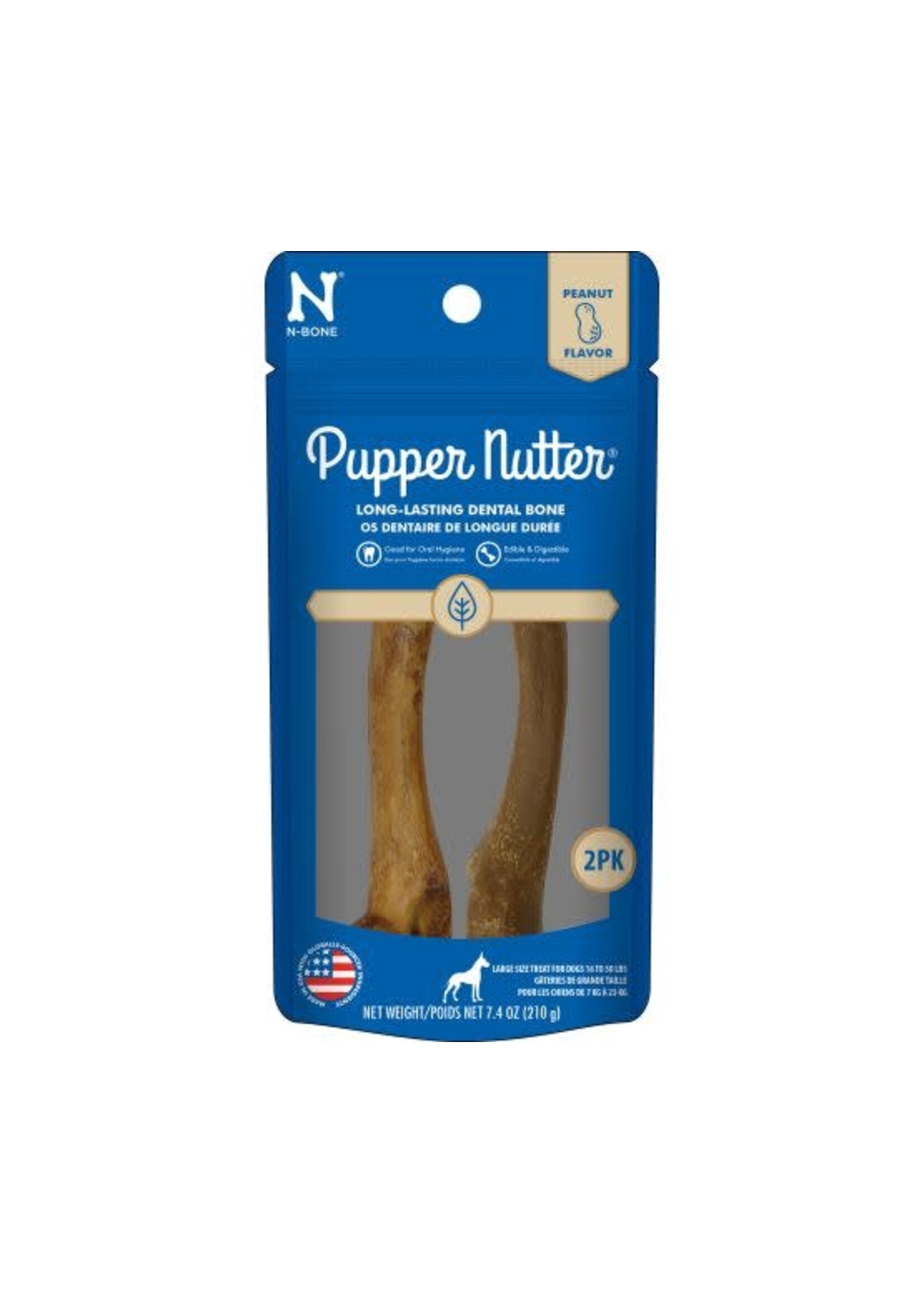 N-bone N-bone Pupper Nutter Gâterie Pour Chien à Saveur D'arachides, Large (pqt 2) 7.4oz