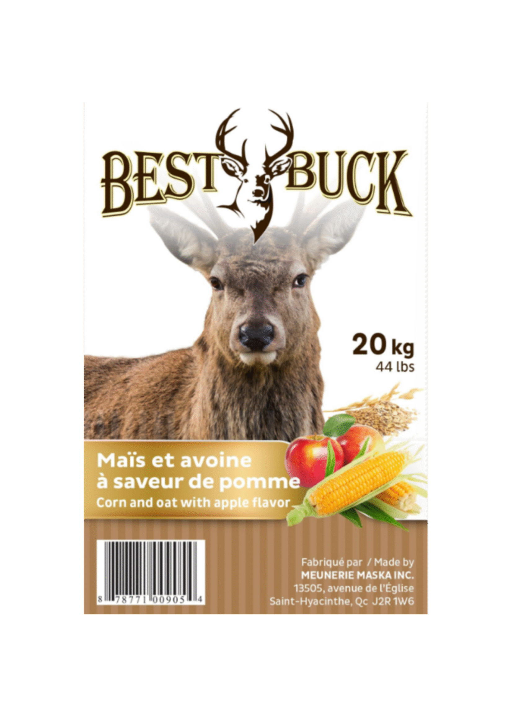 Maska Select Maïs/Avoine saveur de pomme chevreuil 20 kg