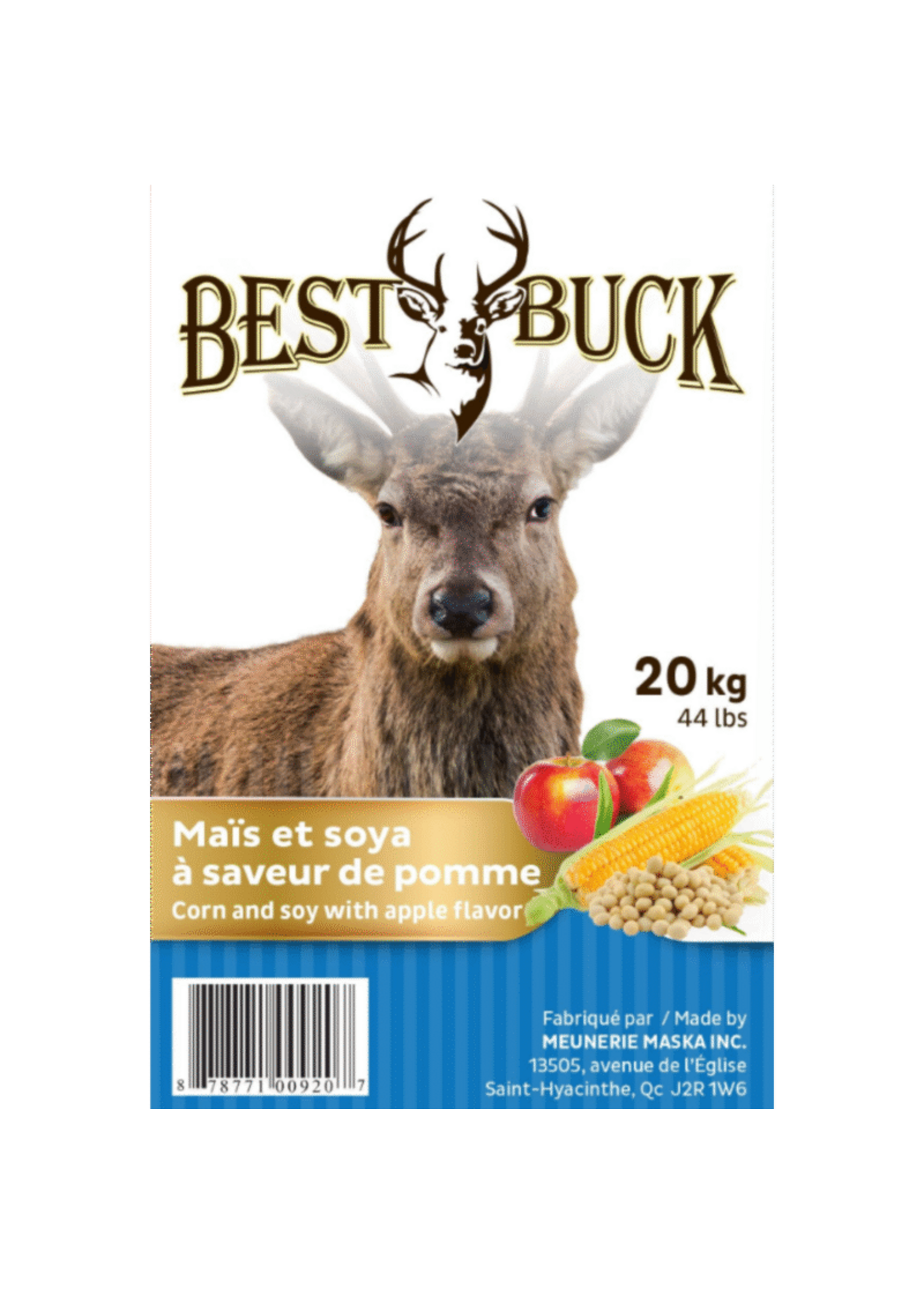 Maska Select Maïs/Soya pour chevreuil à saveur pomme 20 kg