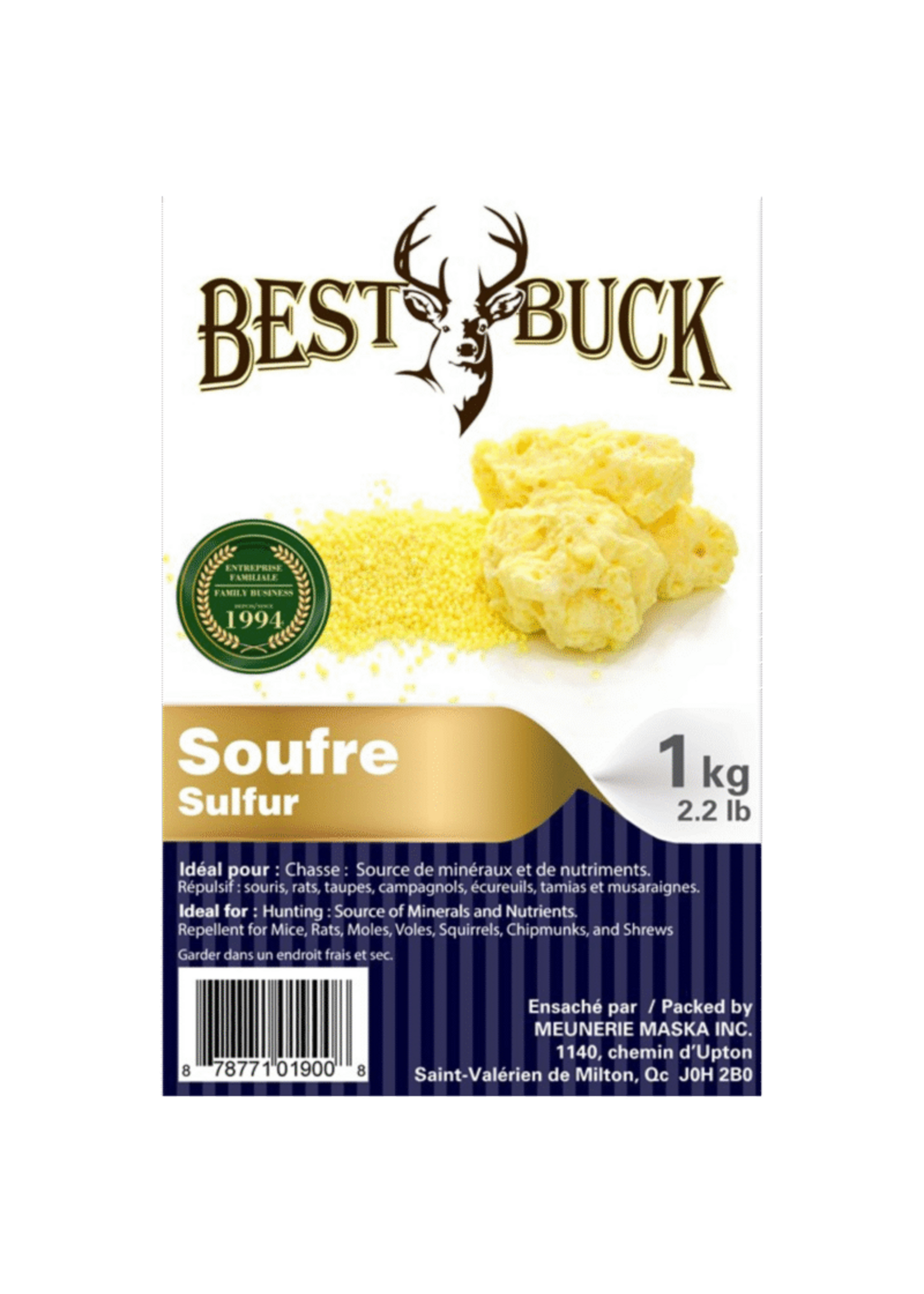 Best Buck Soufre de chasse | 100 % naturel | Best Buck 3 kg