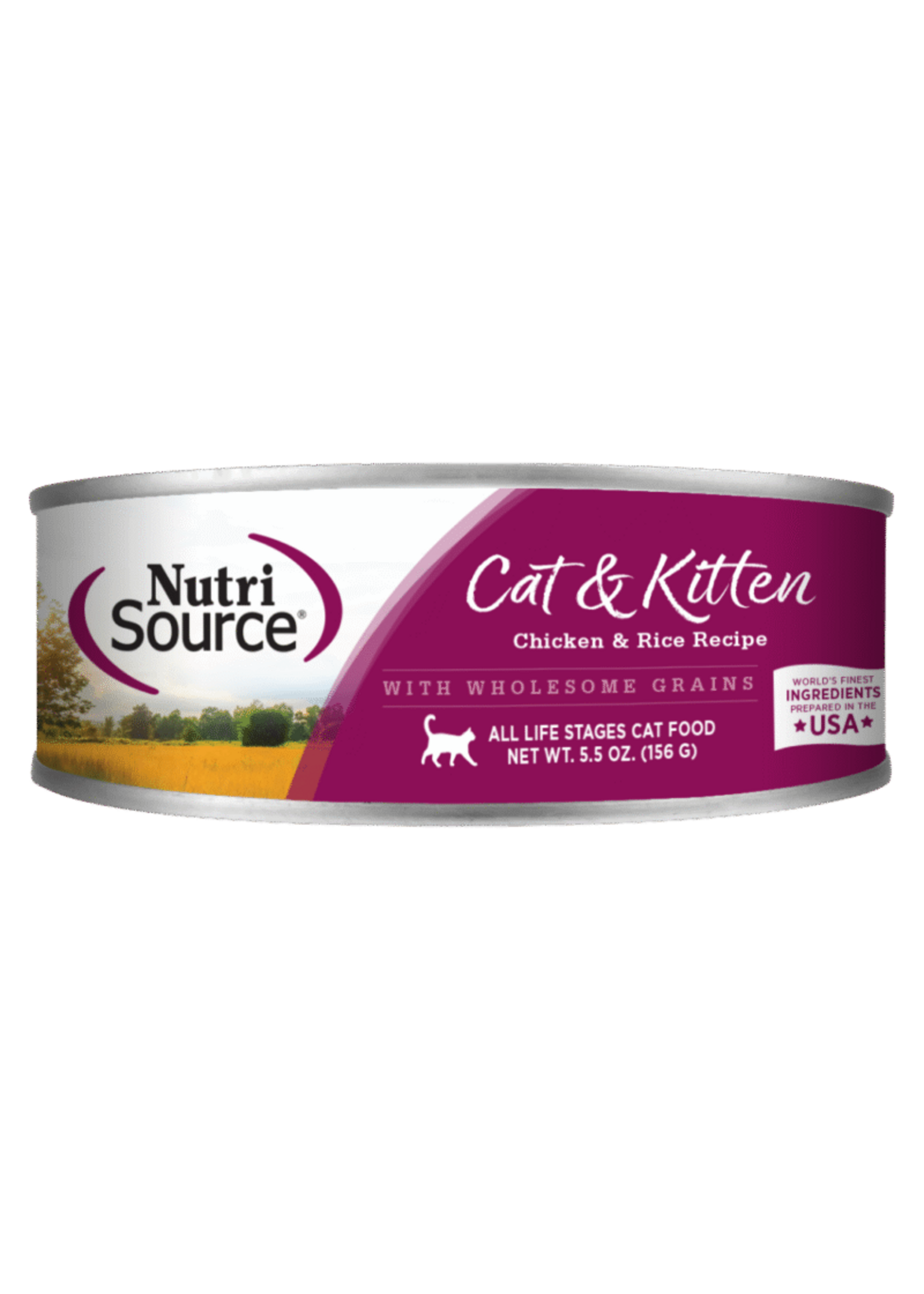 nutri source Ns®️Conserve Chat/chaton Poulet & riz , pâté, 155g
