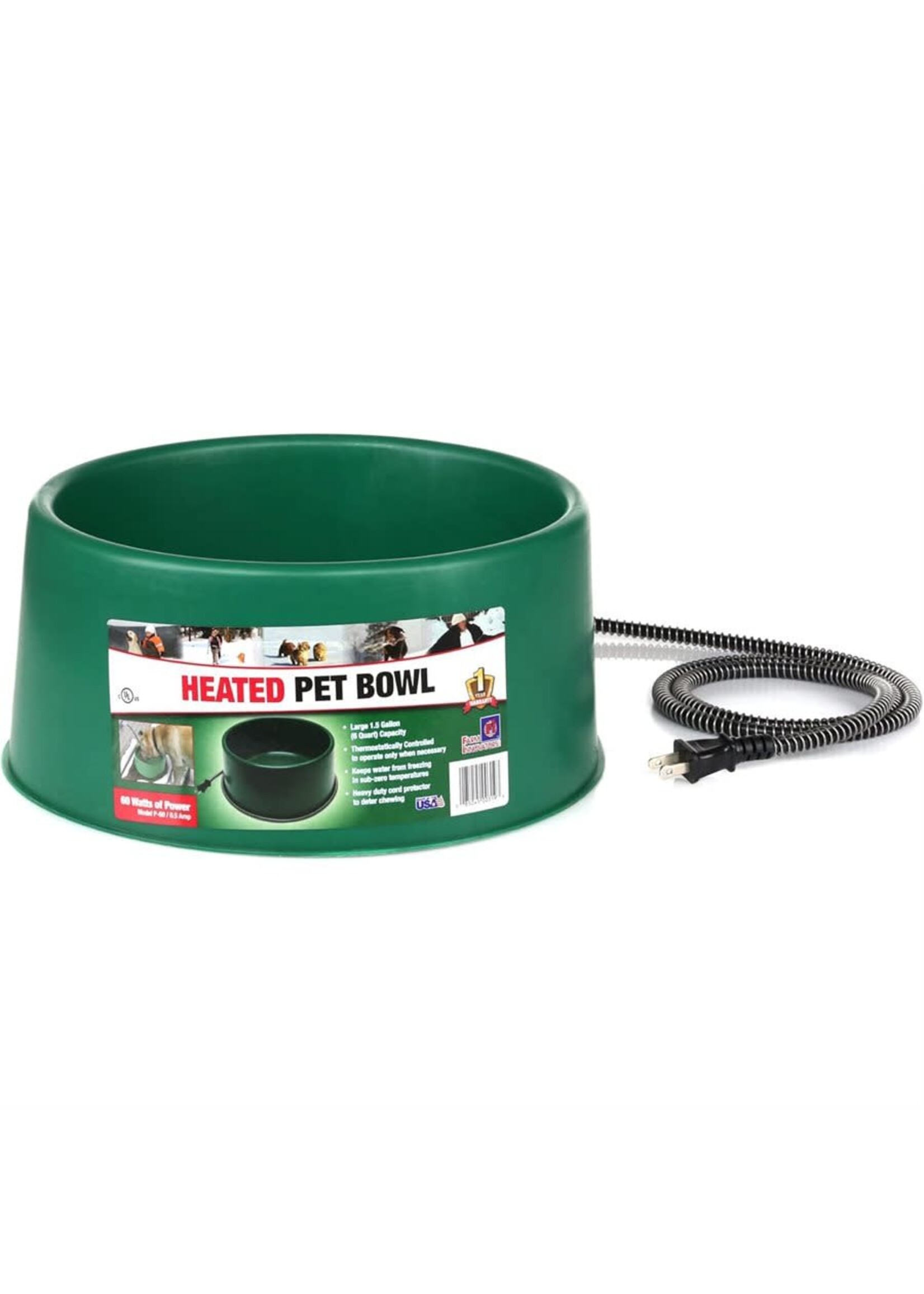 Farm Innovators Bol chauffant de 1 litre (vert), 25 w