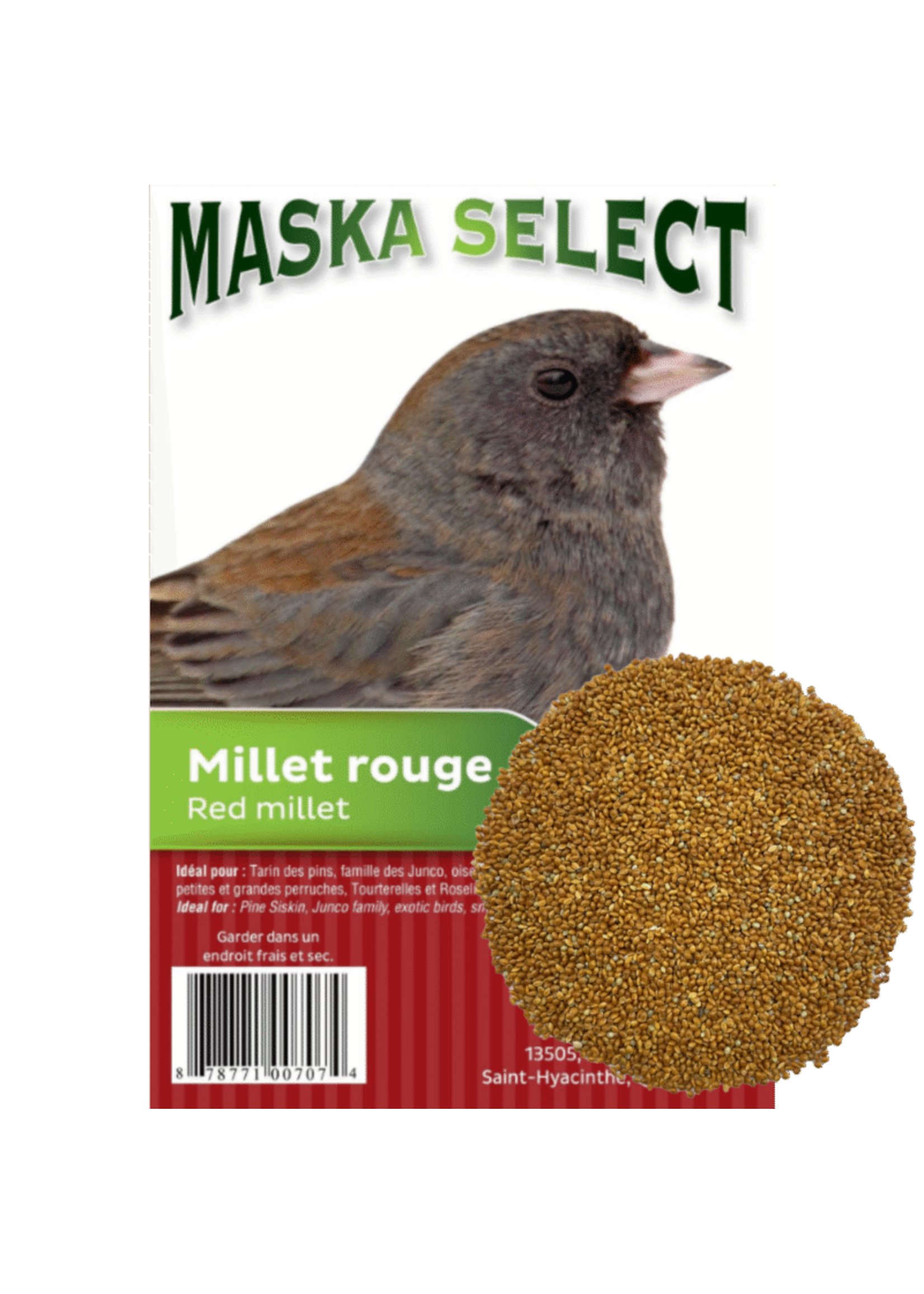 Maska Select Millet rouge, grains unique pour oiseaux, Maska select 2 kg