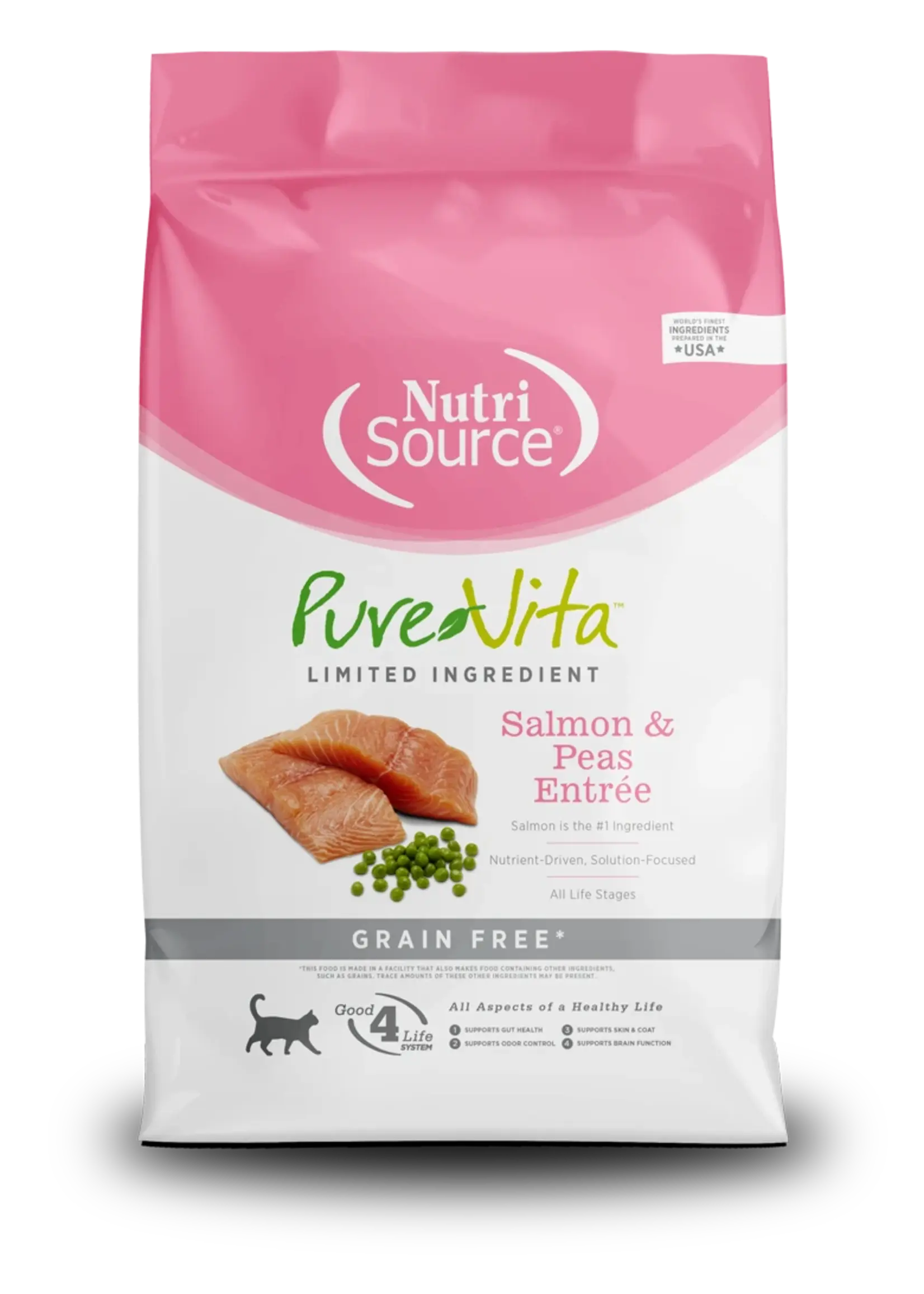 NutriSource PureVita sans grains nourriture sèche pour chat au saumon