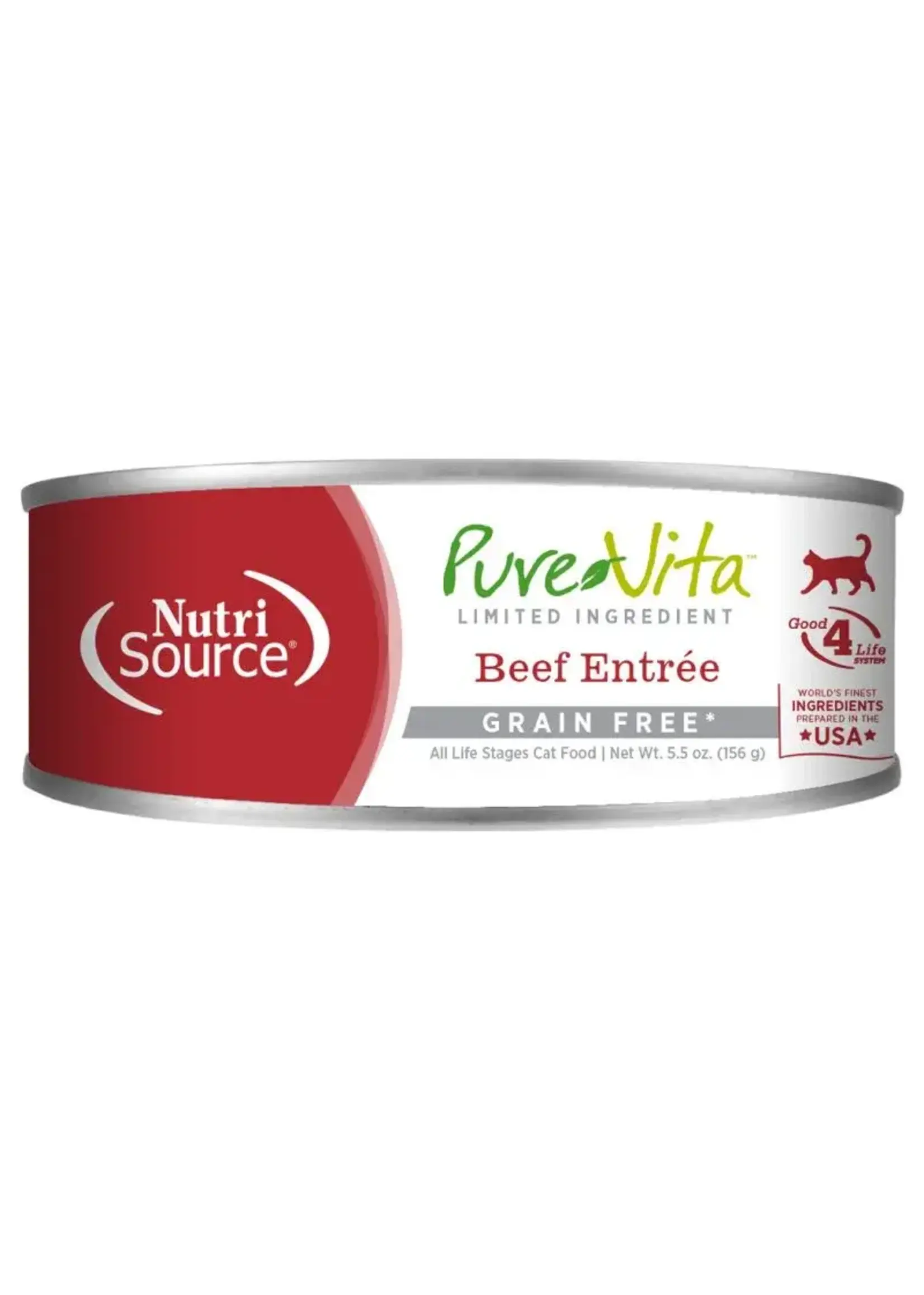 pure vita Conserve pour chat | Boeuf et Foie Boeuf | Sans Grains | 156 g | Pure-Vita