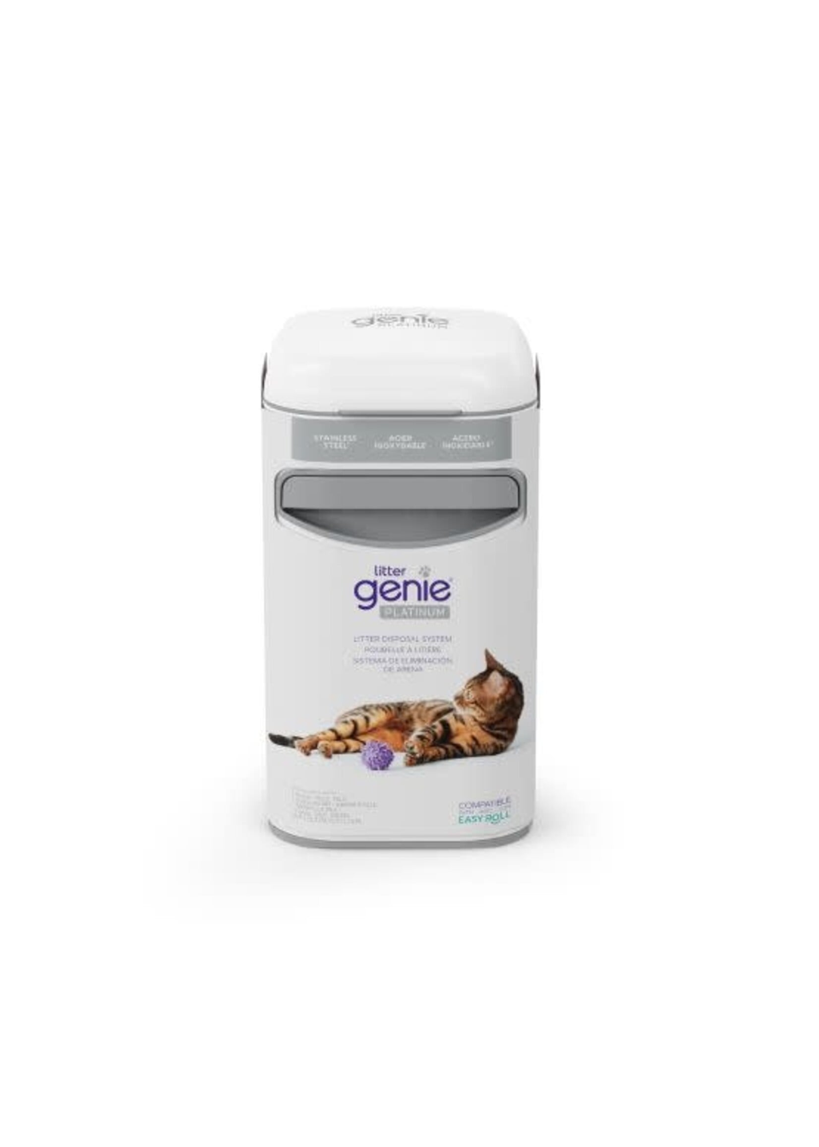 Litter genie Litter Genie, Platinum - Poubelle à Litière Fait D'acier Inoxydable Pour Chat