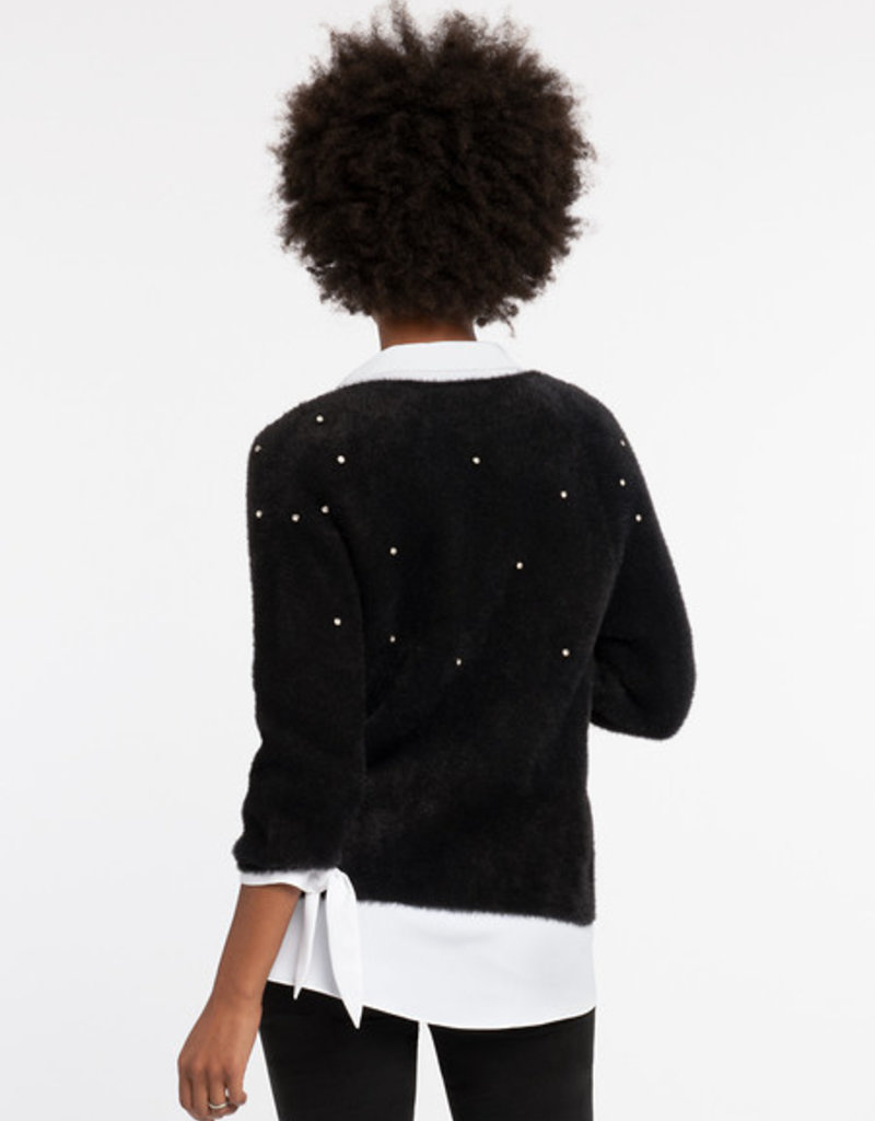 fuzzy black cardigan