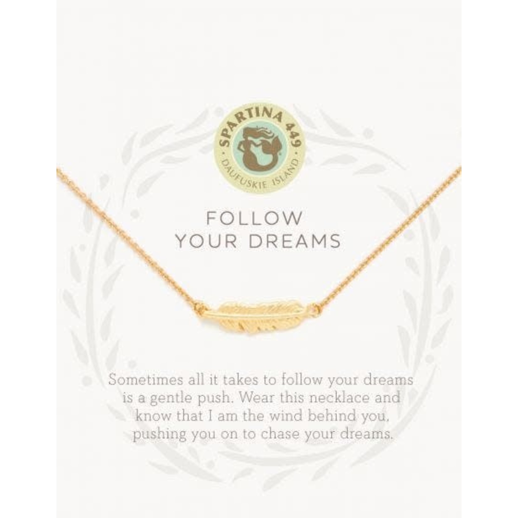 Spartina Sea La Vie Necklace 18" Follow Your Dreams/Feather