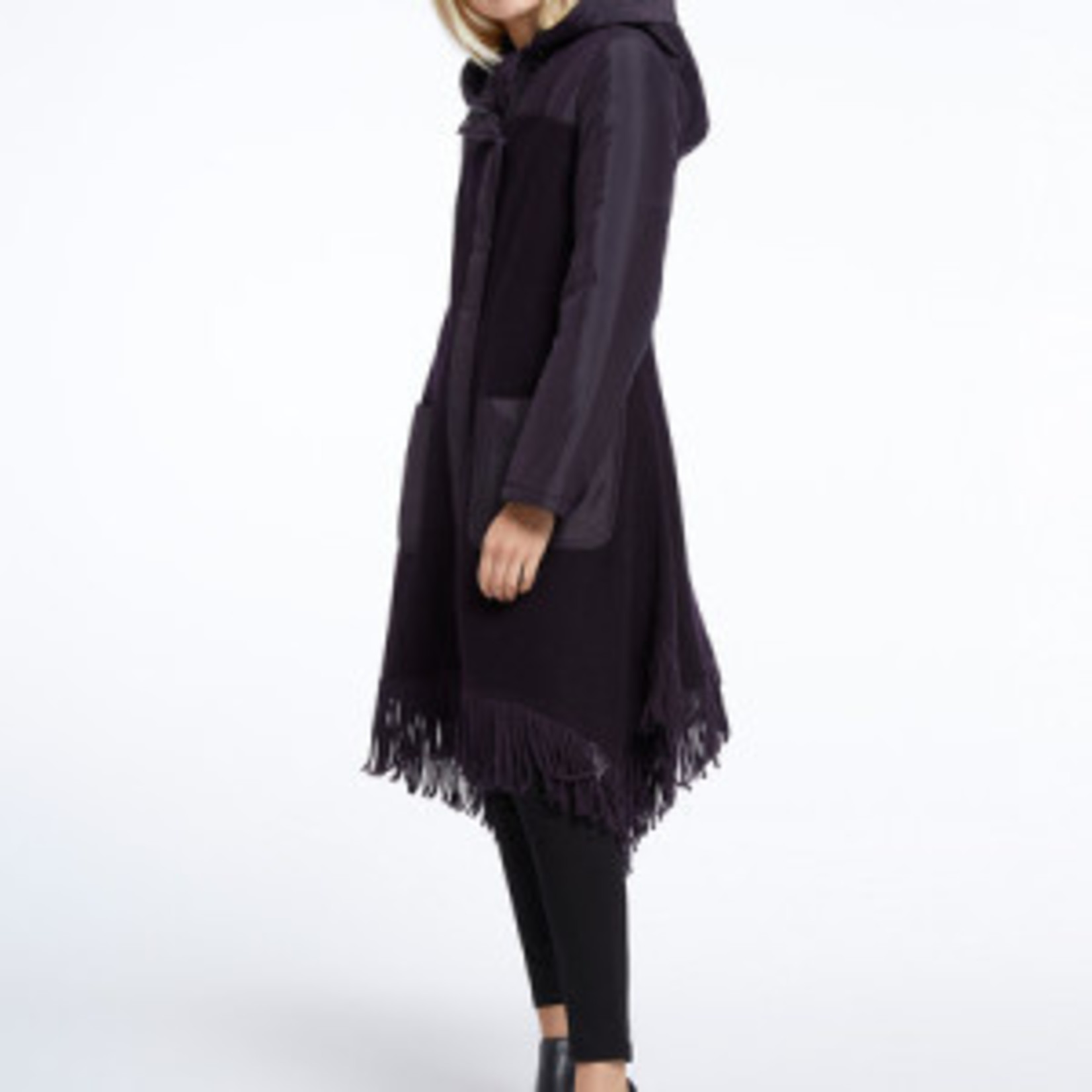 Catalyst Coat in Night Shade w/Textured Puffy Hood, Pockets/Fringe