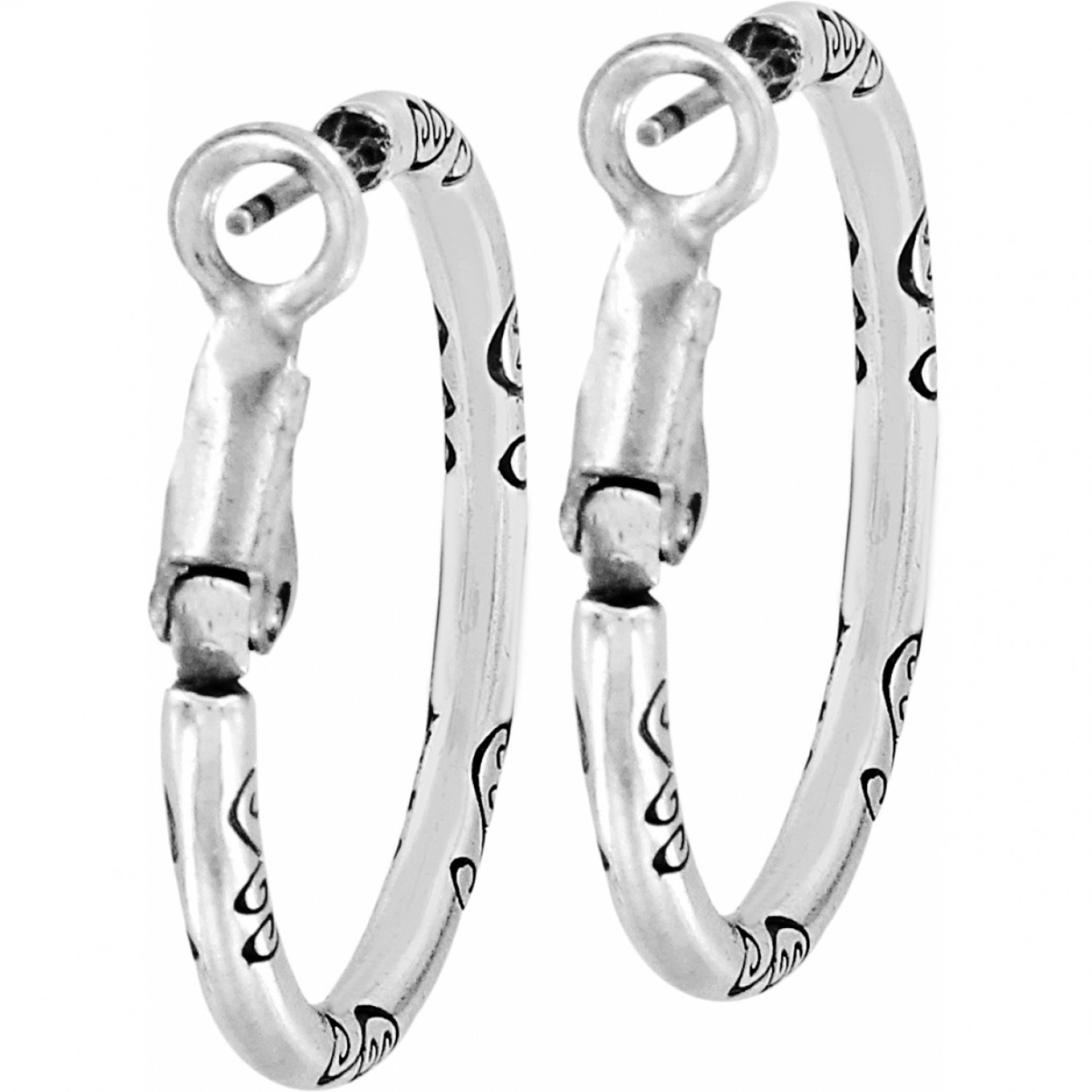 Brighton Small Charm Hoop Earrings in Silver