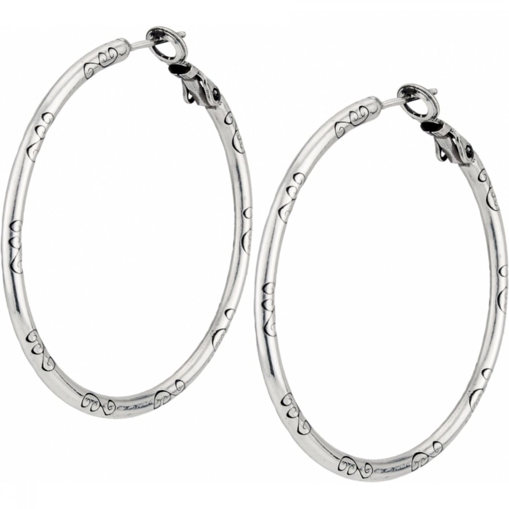 Brighton Large Earring Charm Hoop Silver