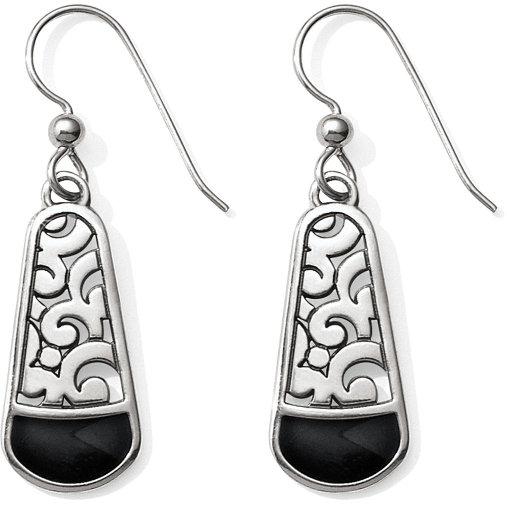 Brighton Catania French Wire Earrings Silver-Black